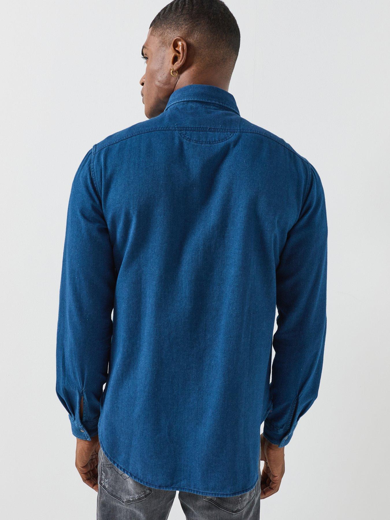 Image 2 of 6 of Replay Replay Denim Regular Fit Shirt - Dark Blue