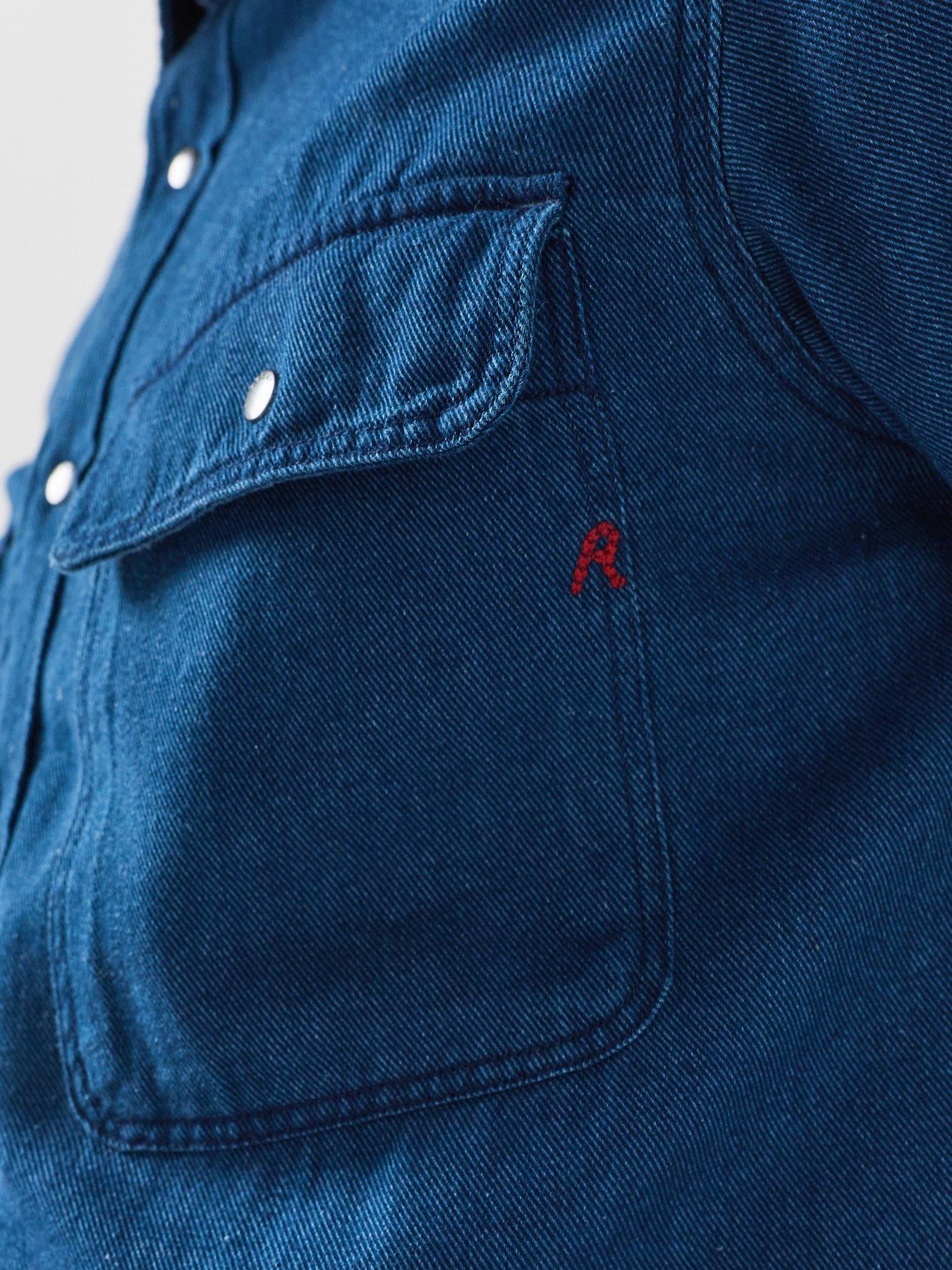 Image 6 of 6 of Replay Replay Denim Regular Fit Shirt - Dark Blue