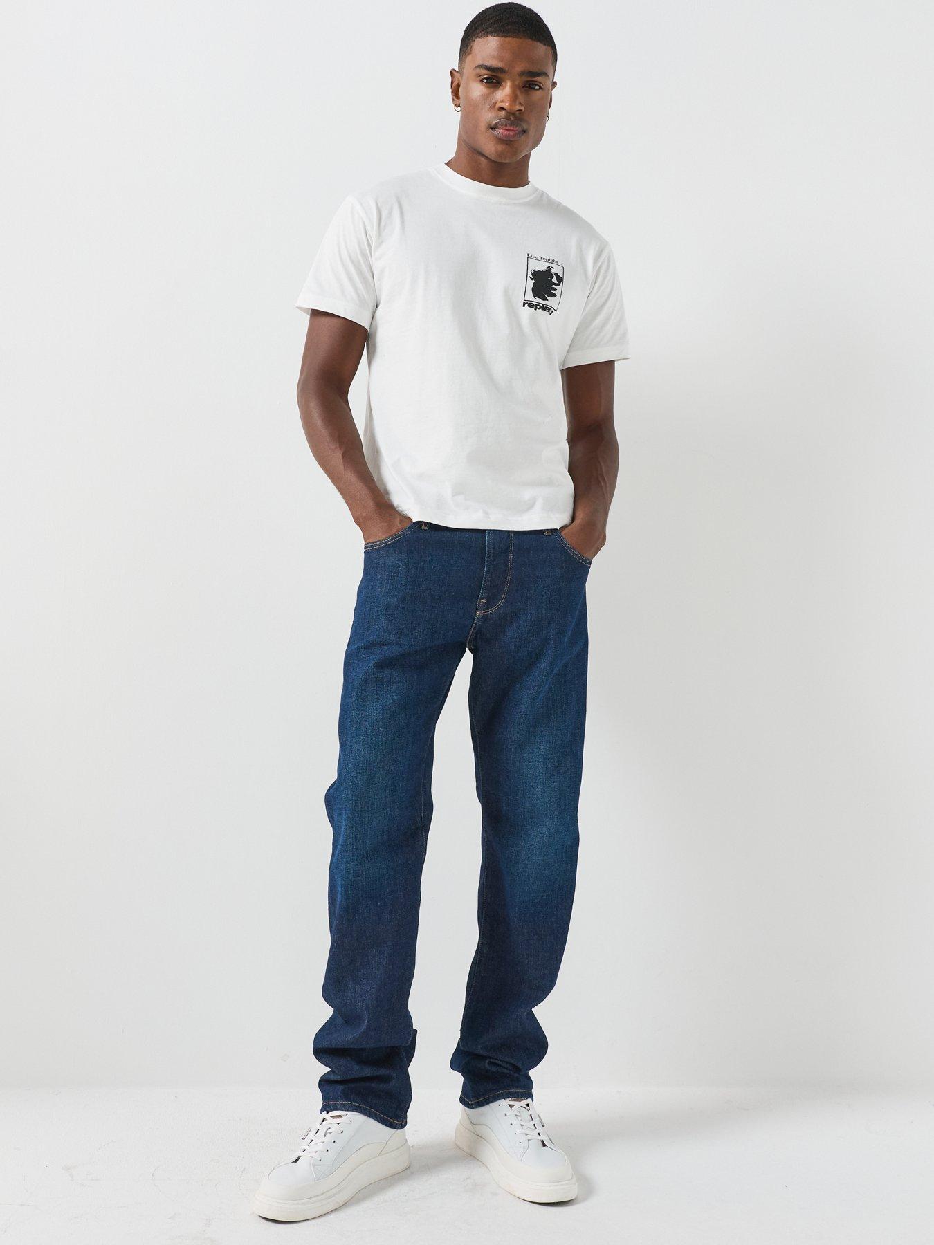 Image 3 of 6 of Replay Replay Aideen New Straight Fit Jeans - Dark Blue