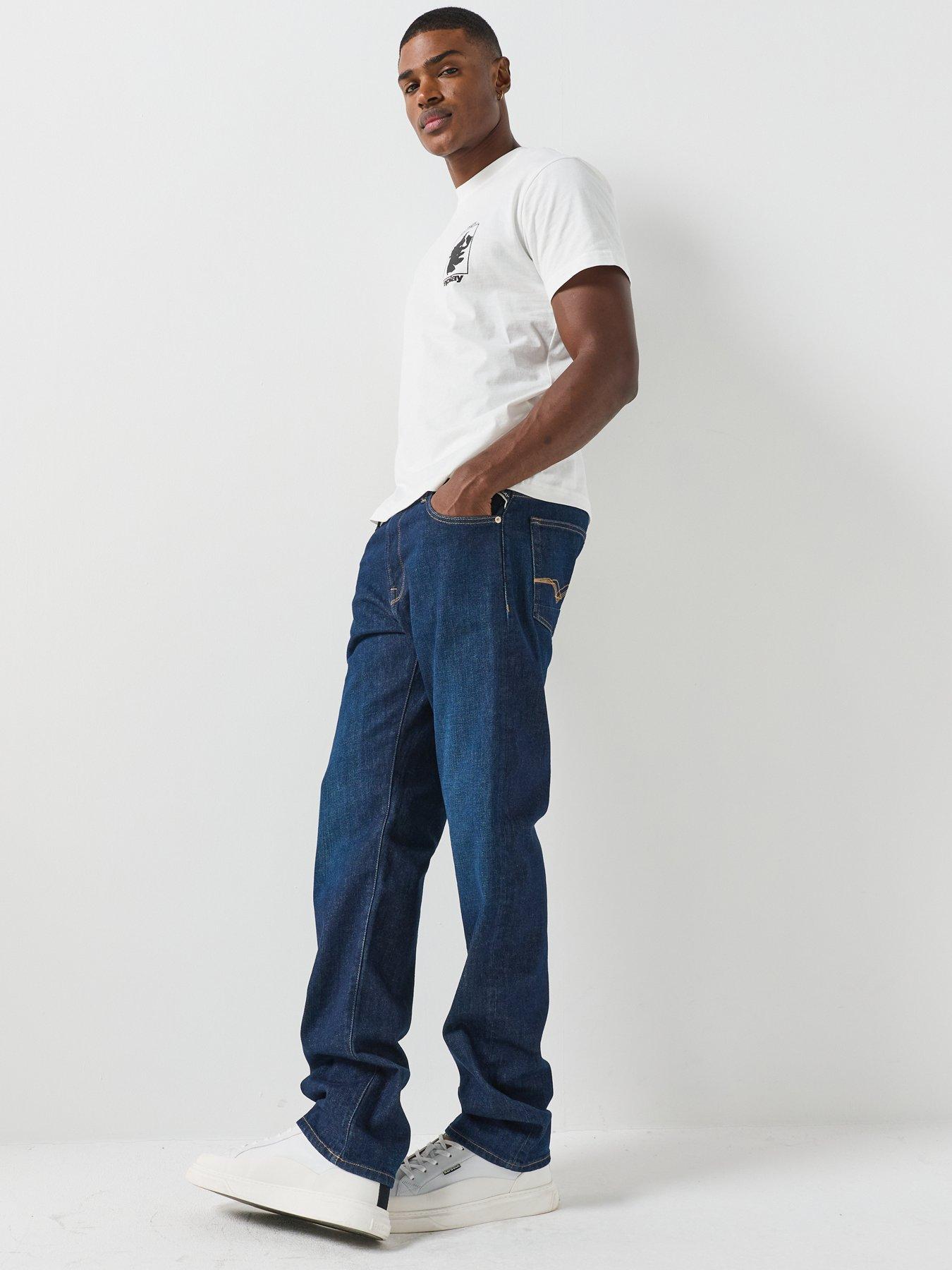 Image 4 of 6 of Replay Replay Aideen New Straight Fit Jeans - Dark Blue