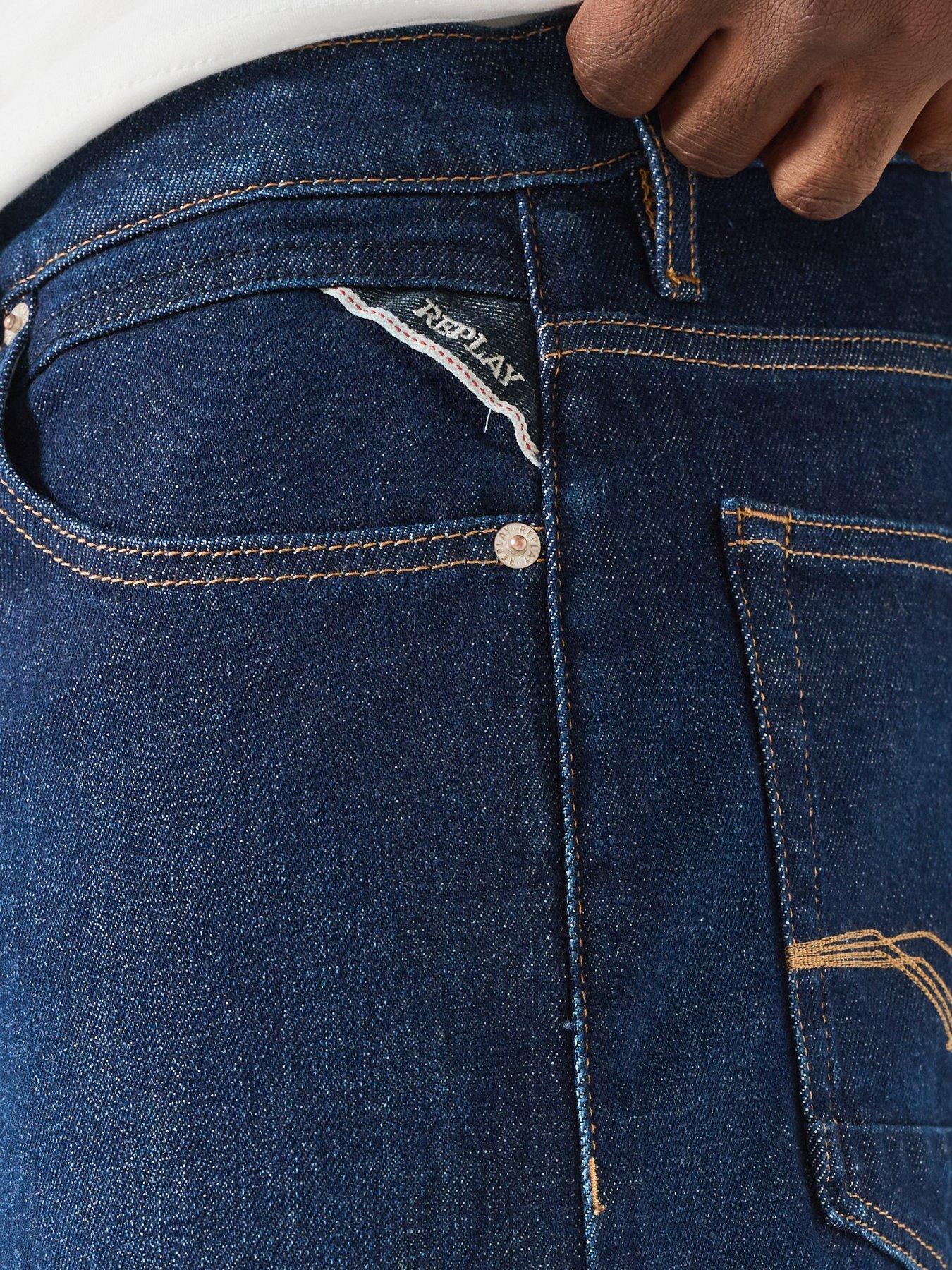 Image 5 of 6 of Replay Replay Aideen New Straight Fit Jeans - Dark Blue