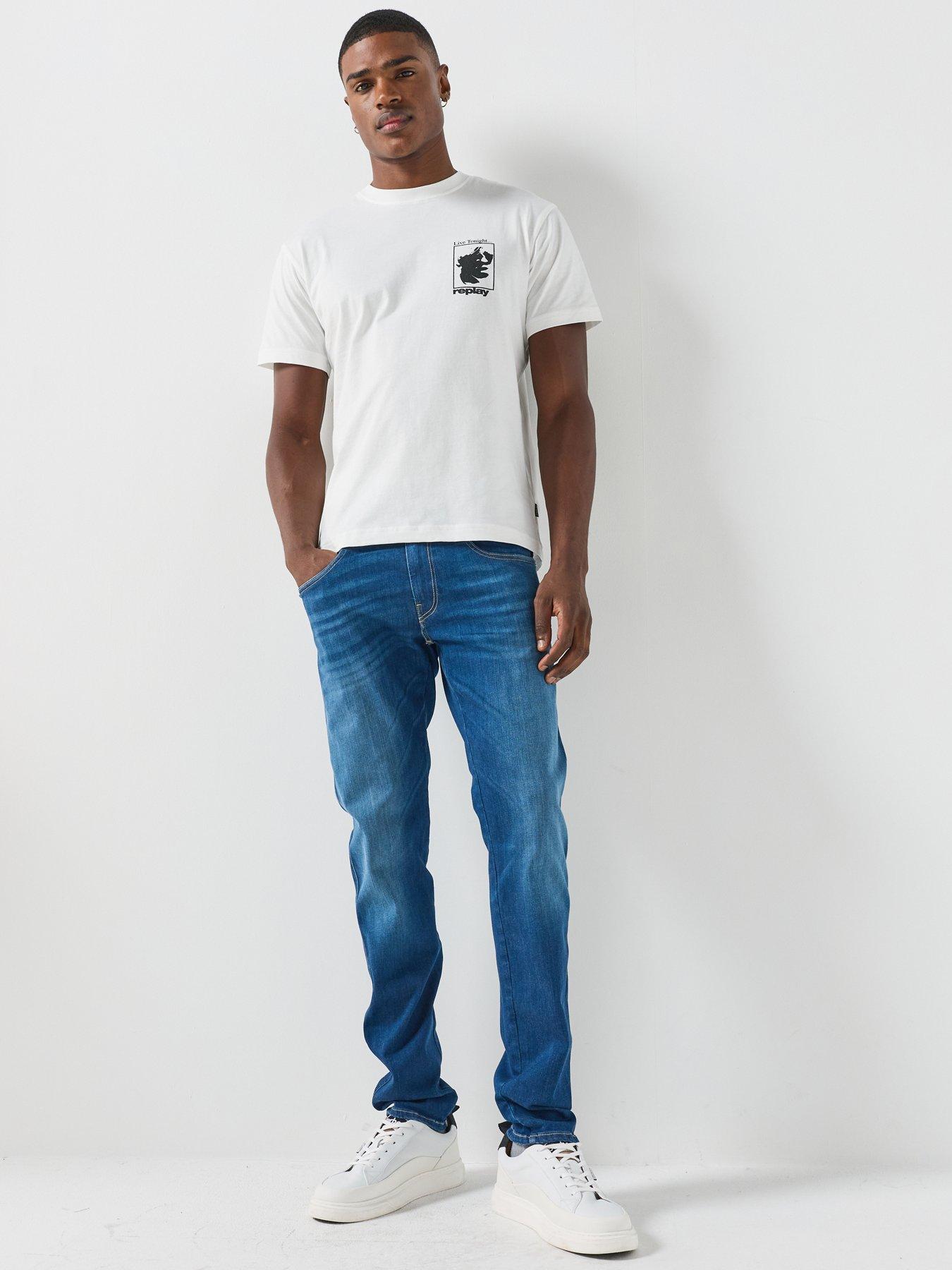 Image 3 of 6 of Replay Replay Hyperflex Anbass Slim Fit Jeans - Dark Blue