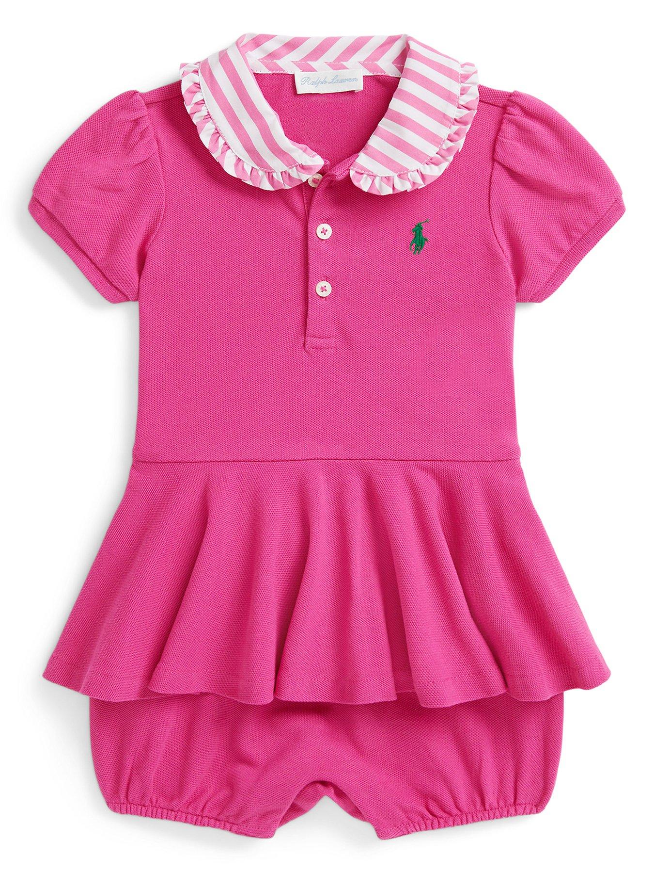 Polo Ralph Lauren Baby Girls Shortall - Dark Pink