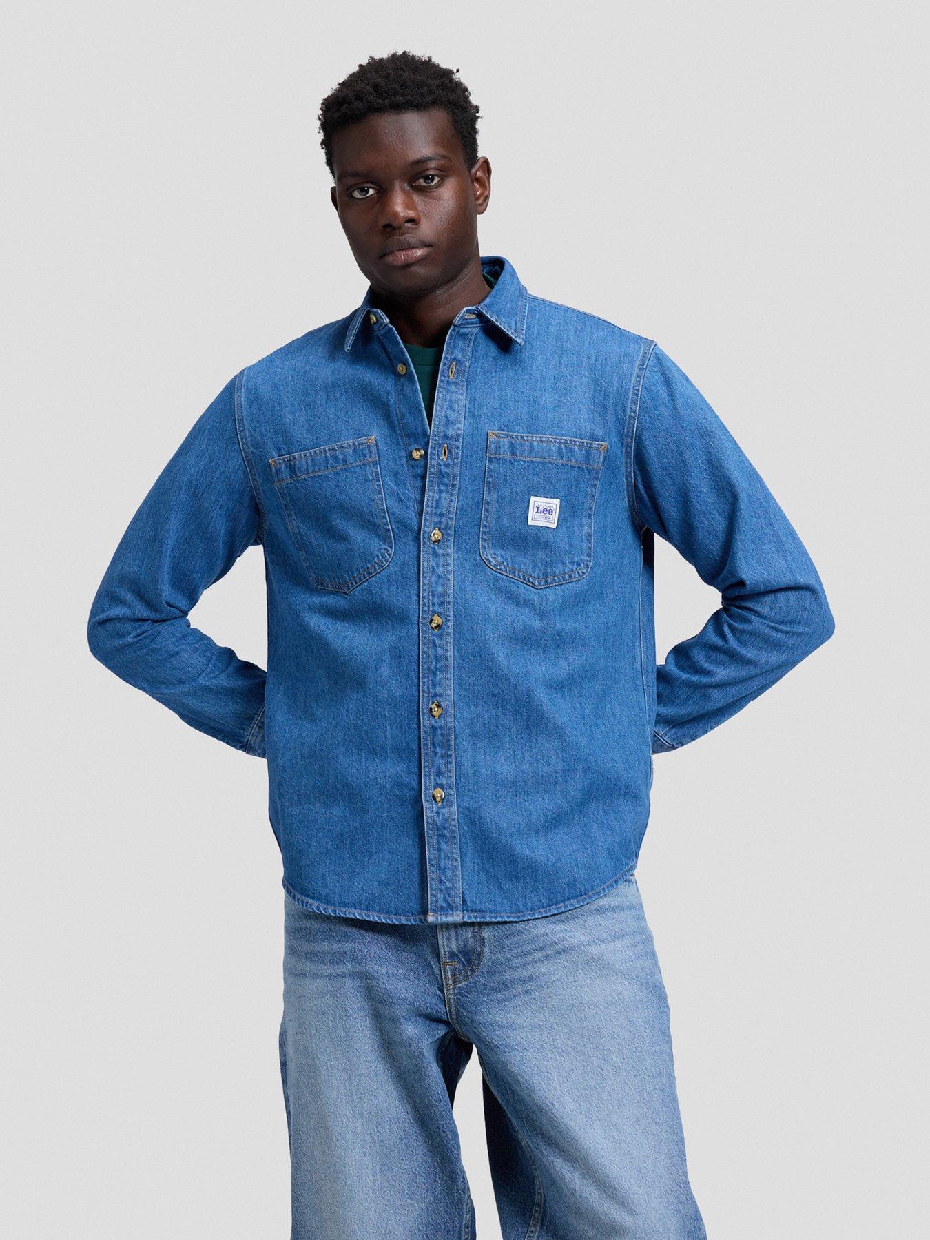 Lee Workwear 20 Pocket Long Denim Shirt - Dark Blue