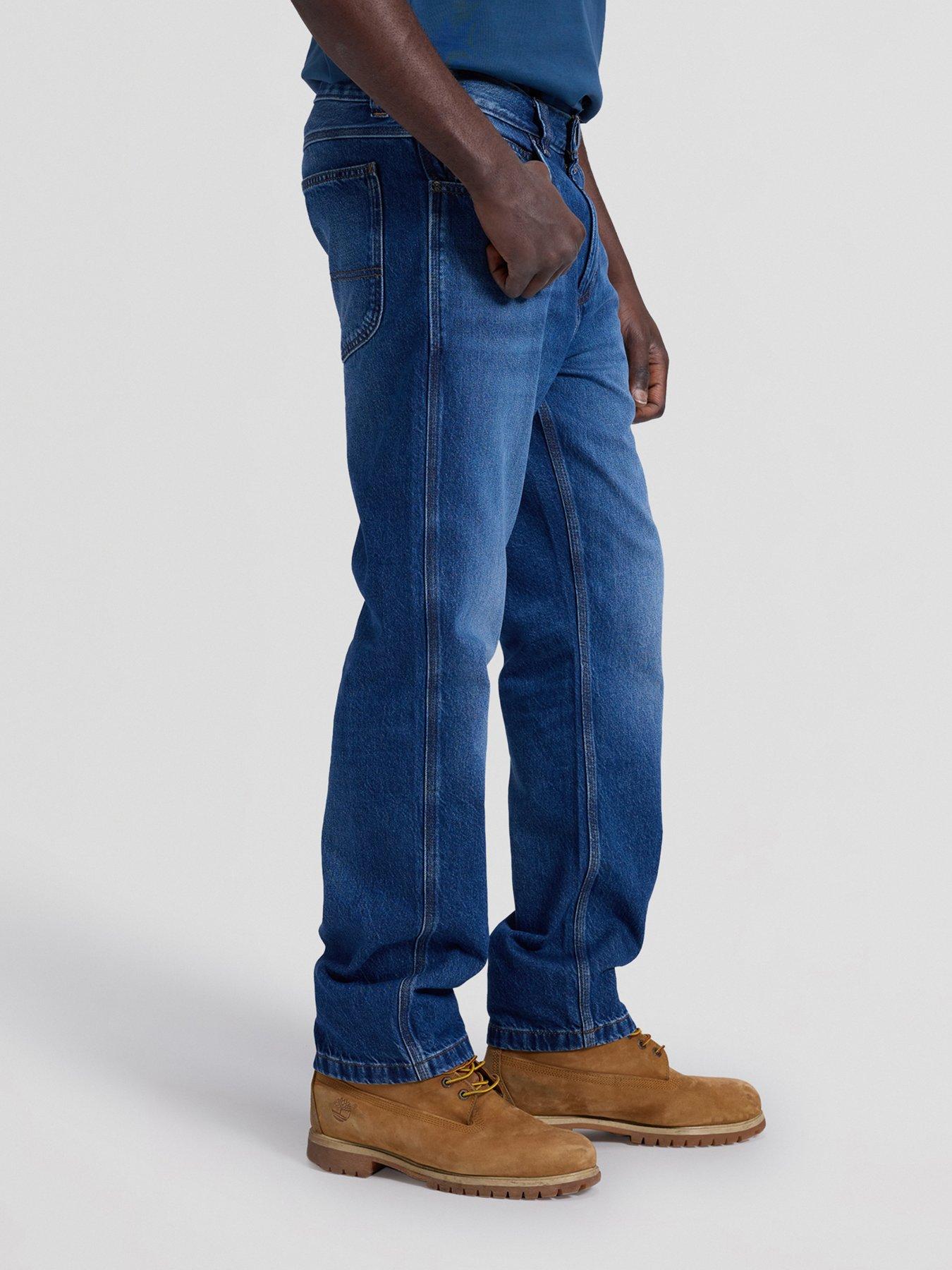 Image 4 of 5 of Lee Lee Workwear Haden Relaxed Straight Jeans - Dark Blue