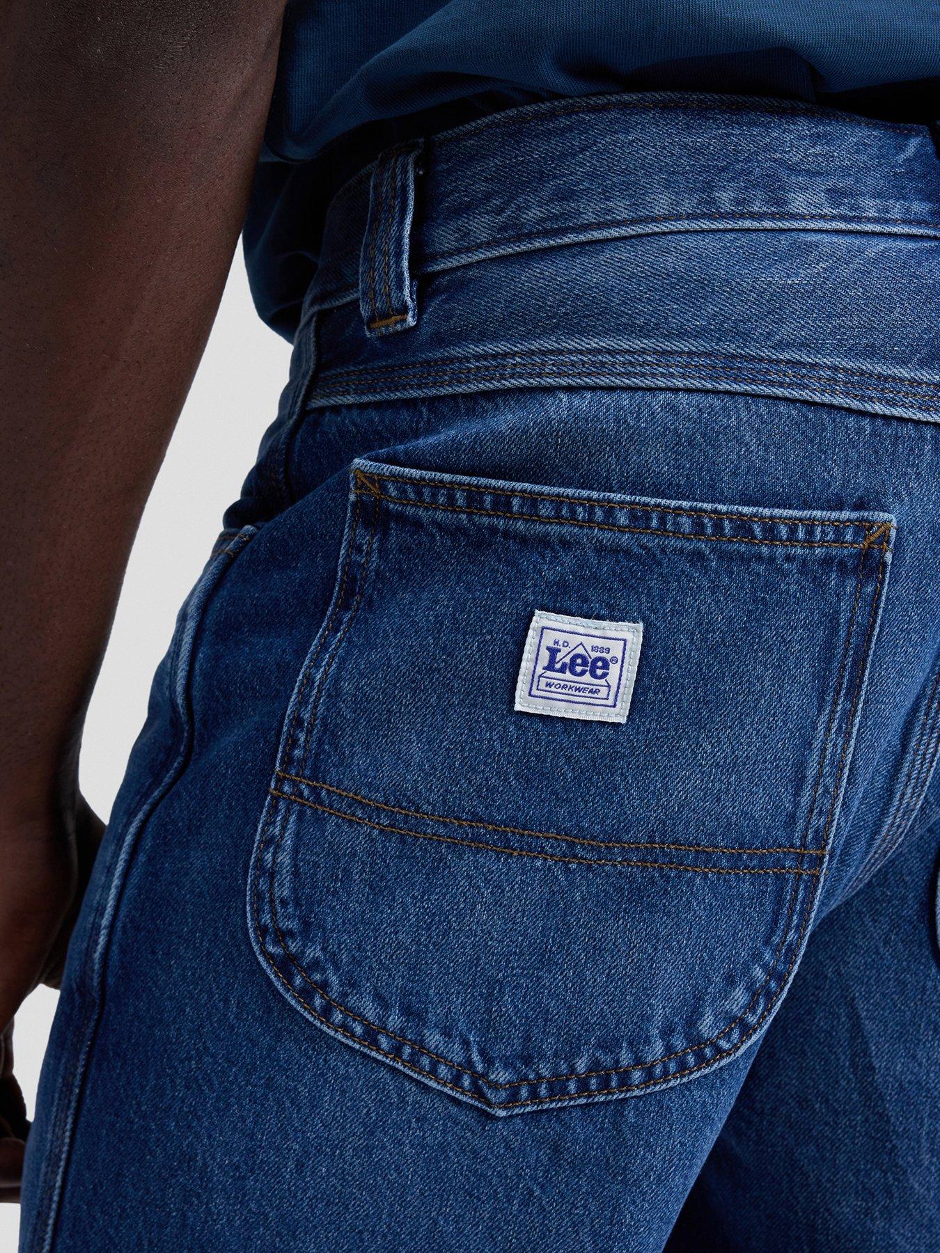 Image 5 of 5 of Lee Lee Workwear Haden Relaxed Straight Jeans - Dark Blue