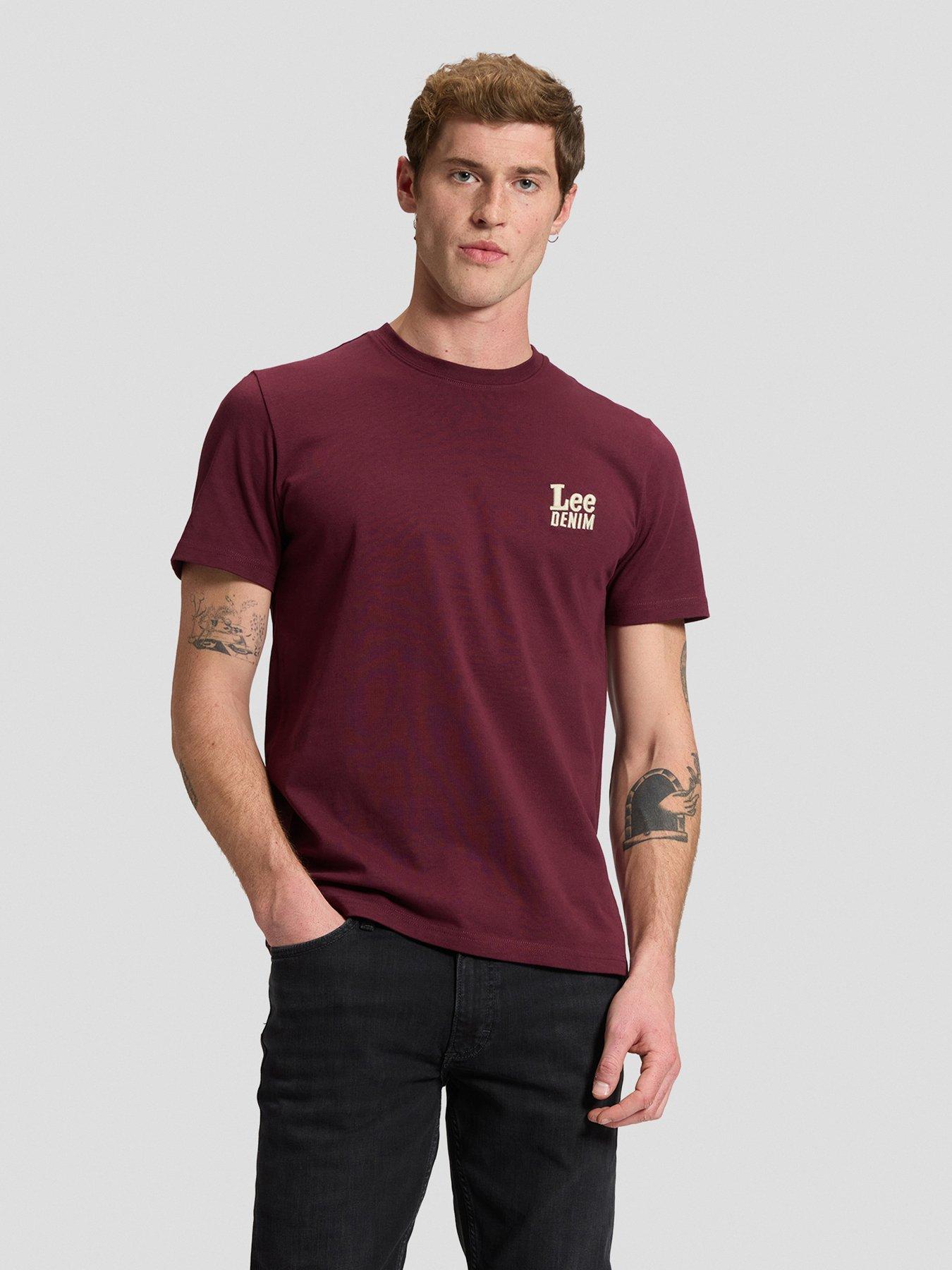 Image 1 of 4 of Lee Lee Denim Logo Regular Fit T-shirt - Red