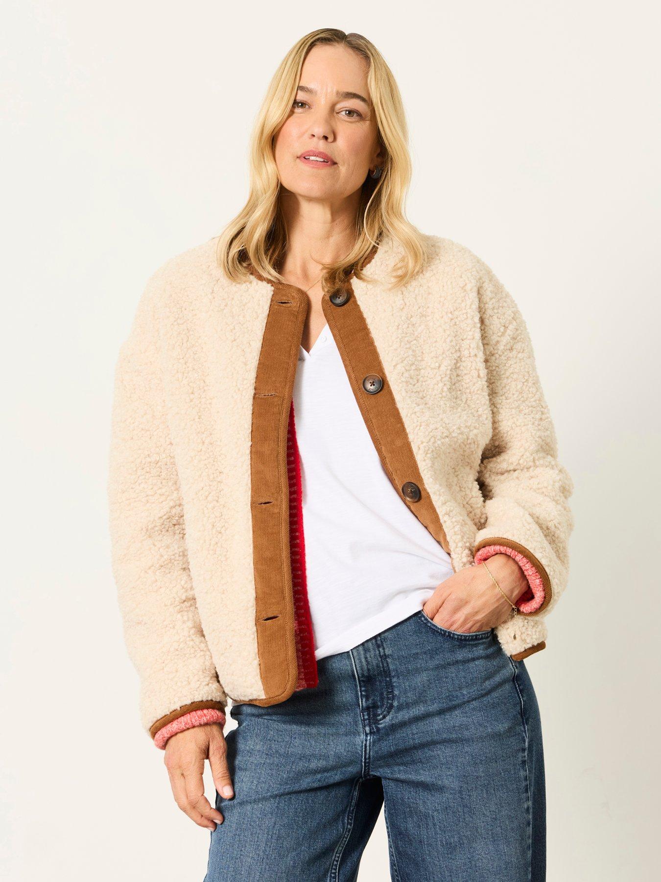 Image 1 of 6 of FatFace Women's Willow Borg Jacket - Cream
