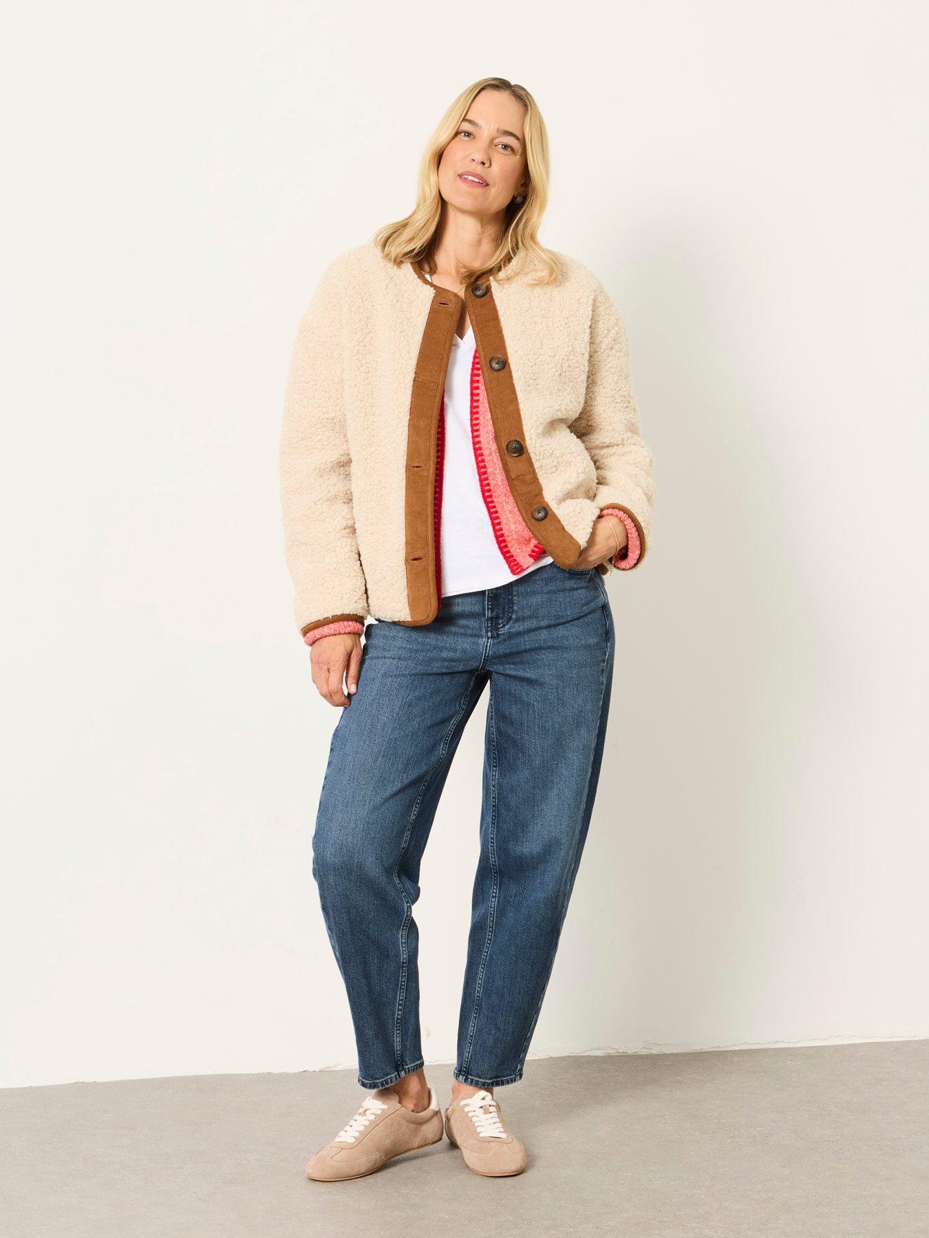 Image 3 of 6 of FatFace Women's Willow Borg Jacket - Cream