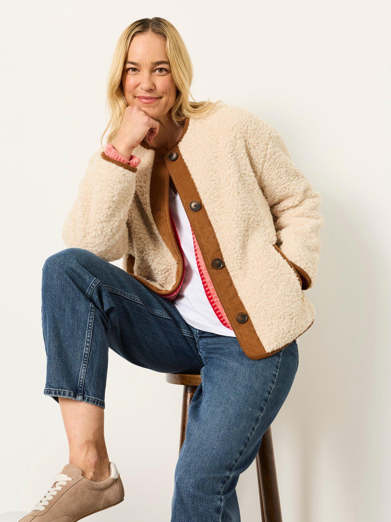 Image 4 of 6 of FatFace Women's Willow Borg Jacket - Cream
