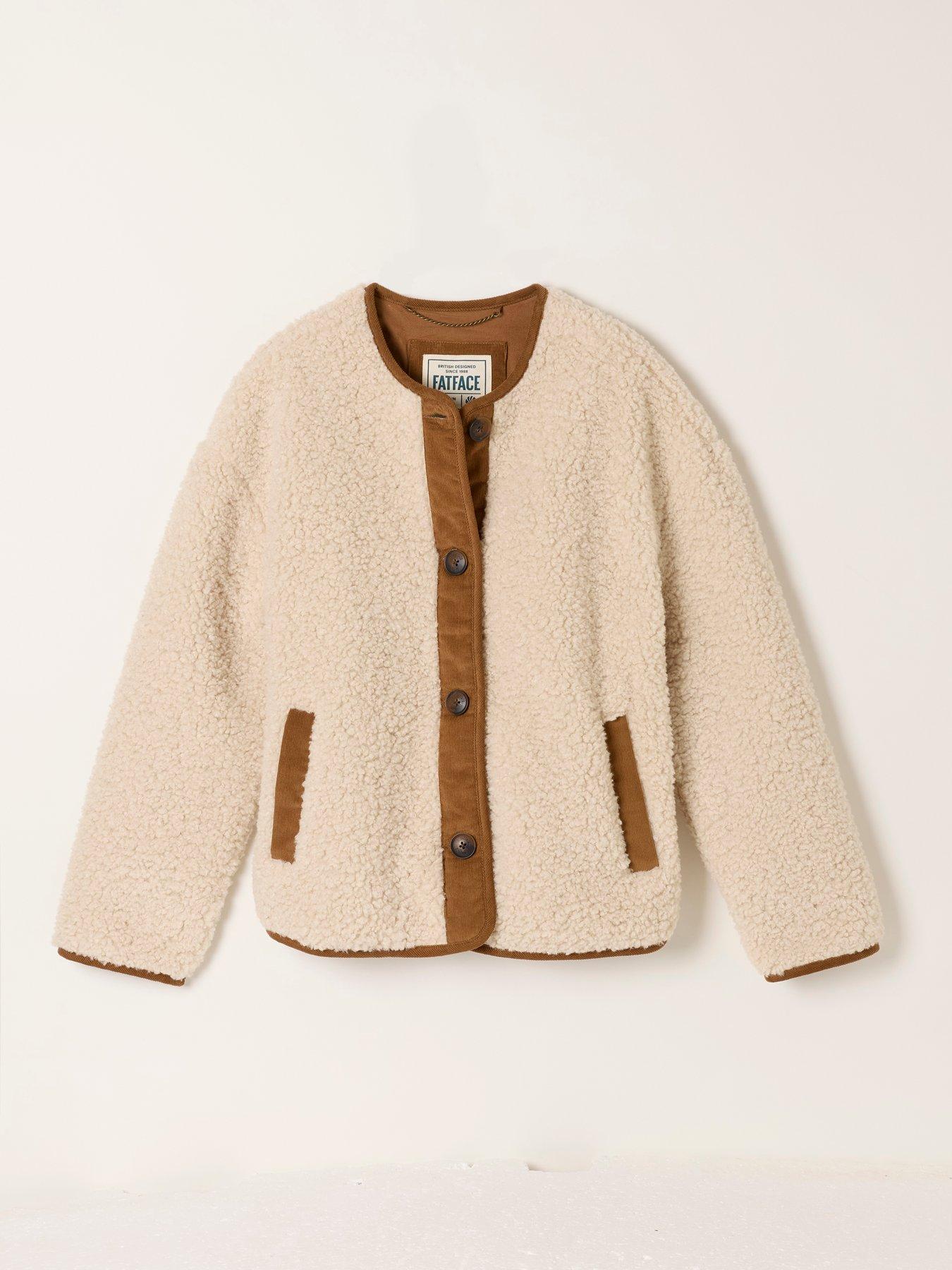 Image 6 of 6 of FatFace Women's Willow Borg Jacket - Cream