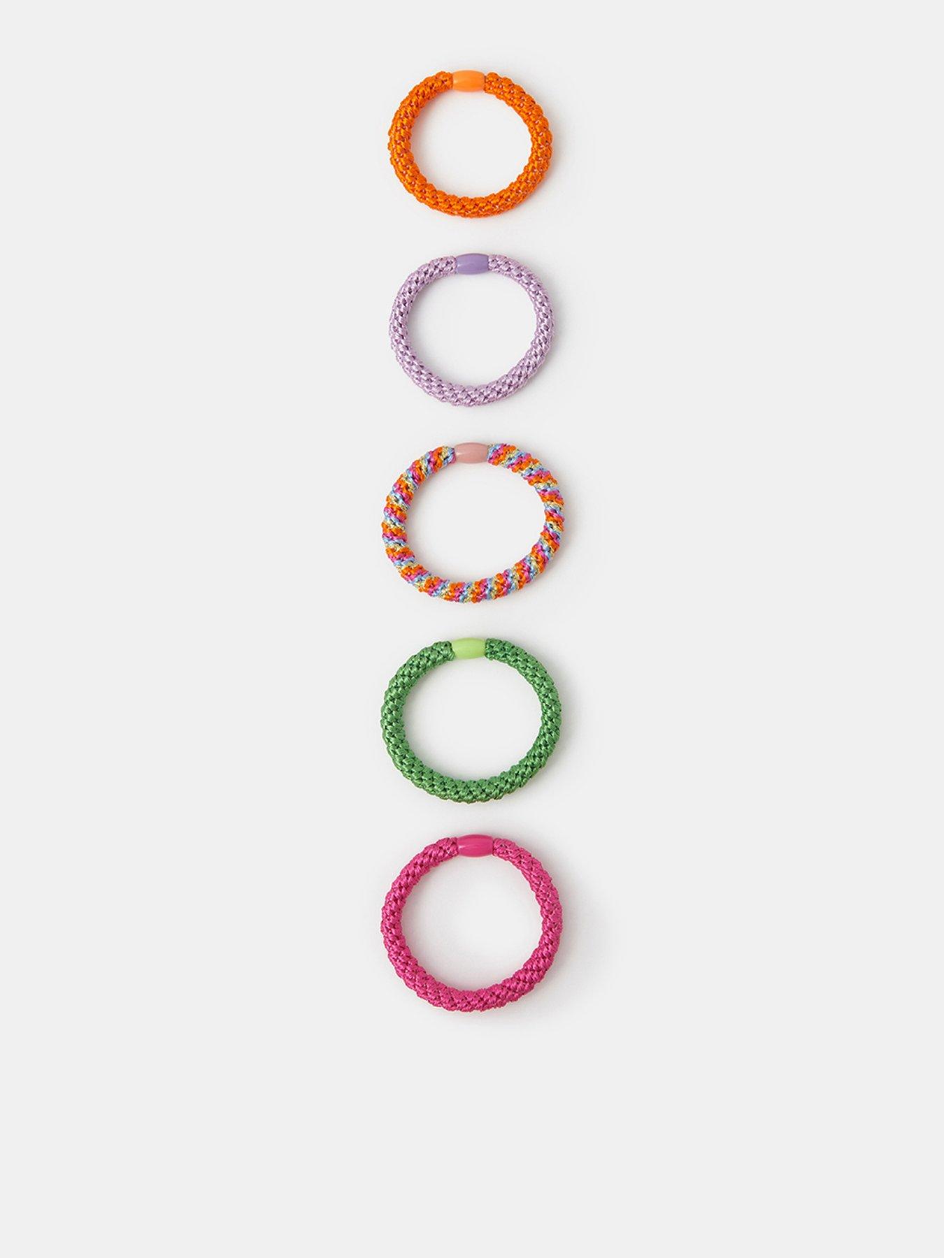 Accessorize Rainbow Cord Hair Tie Set 5 Pack - Multi