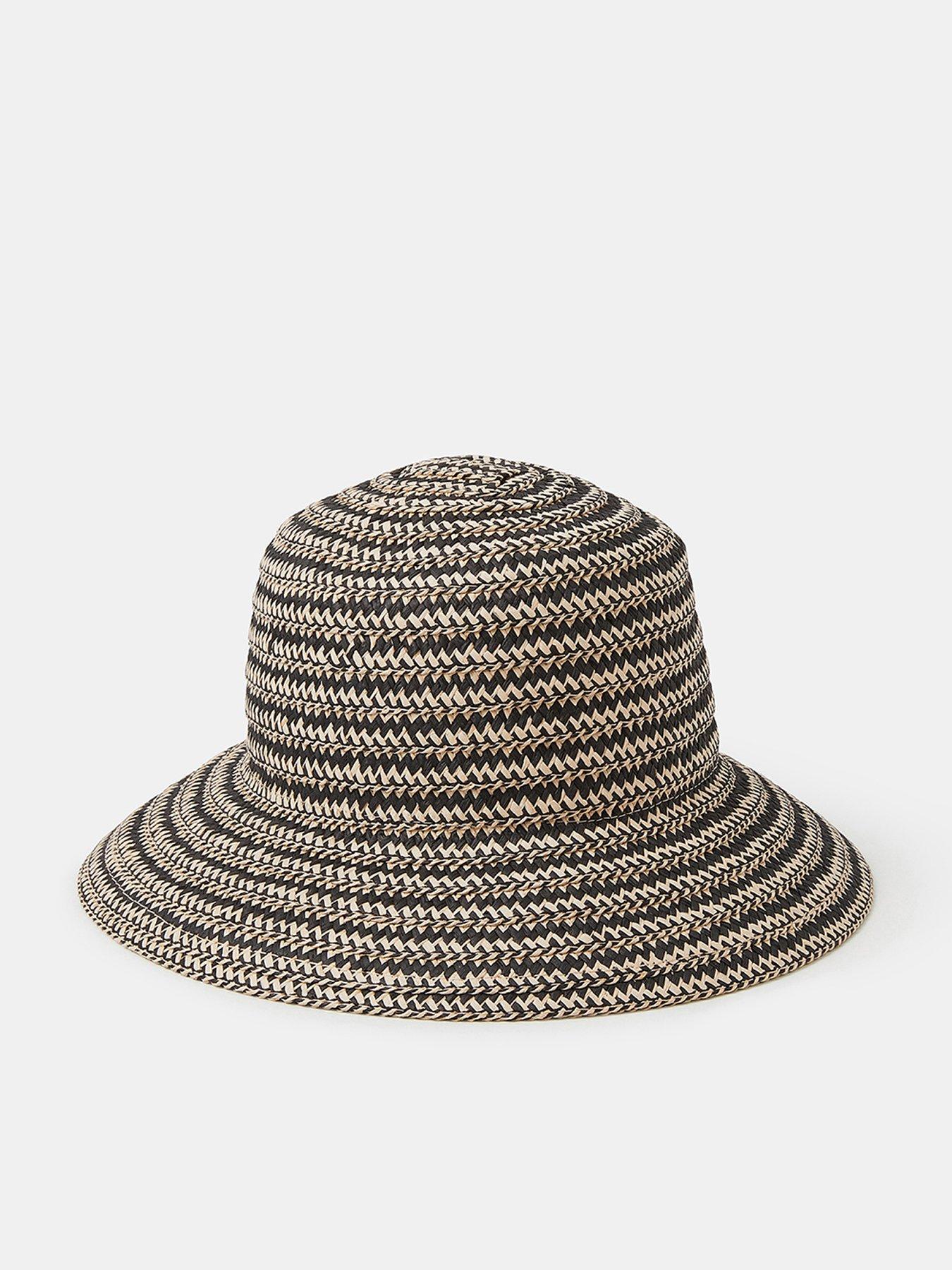 Monsoon Monochrome Woven Bucket Hat with Striped Texture - Multi