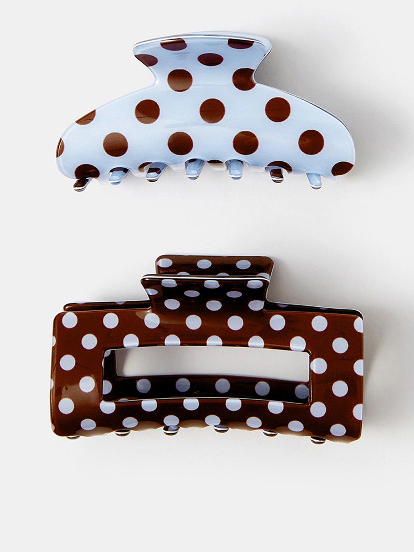 Image 1 of 2 of Accessorize 2 Pack Polka Dot Claw Clips - Multi