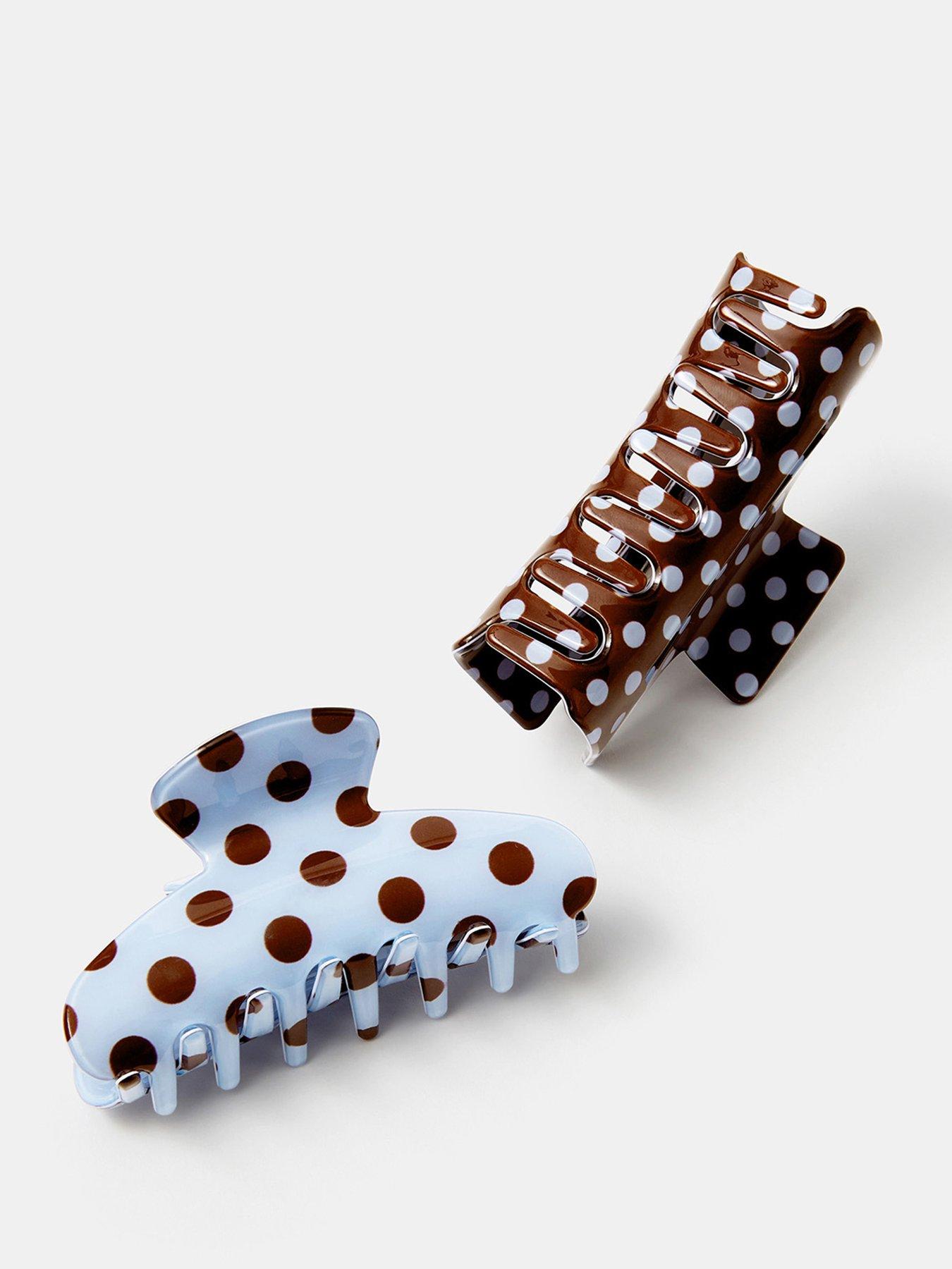 Image 2 of 2 of Accessorize 2 Pack Polka Dot Claw Clips - Multi