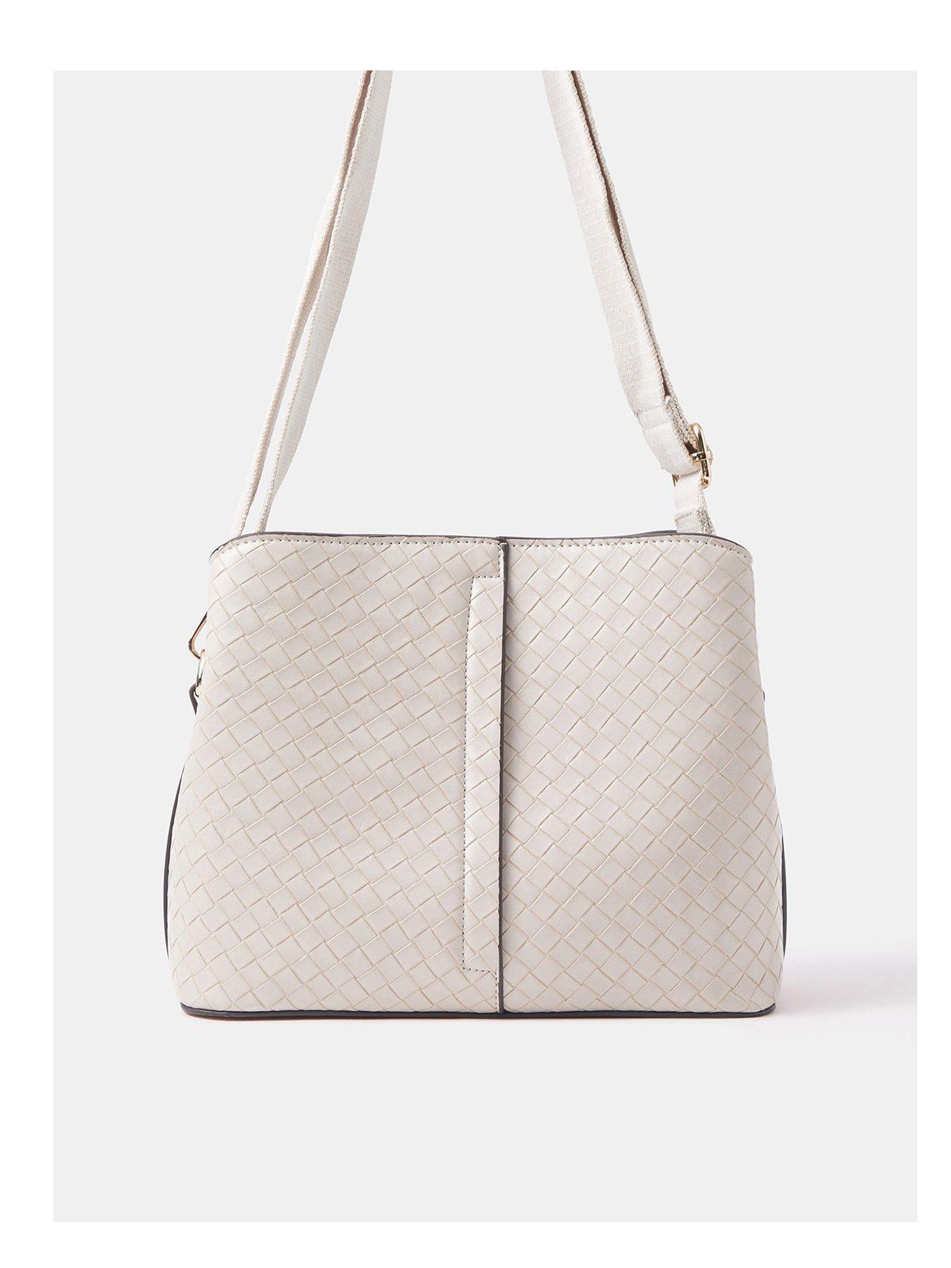 Accessorize Woven Cross Body Bag - Cream