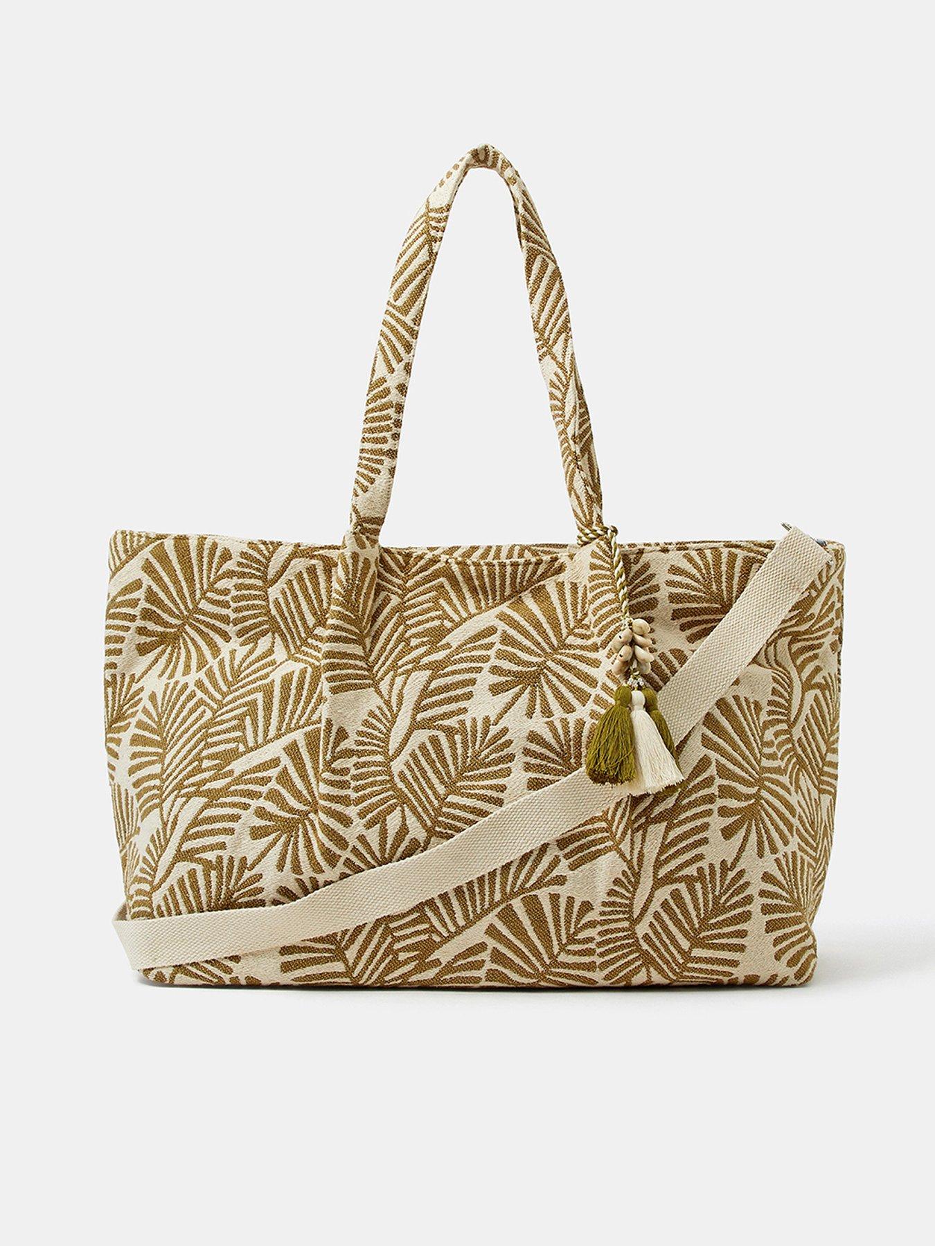 Accessorize Large Palm Leaf Tote Bag - Green