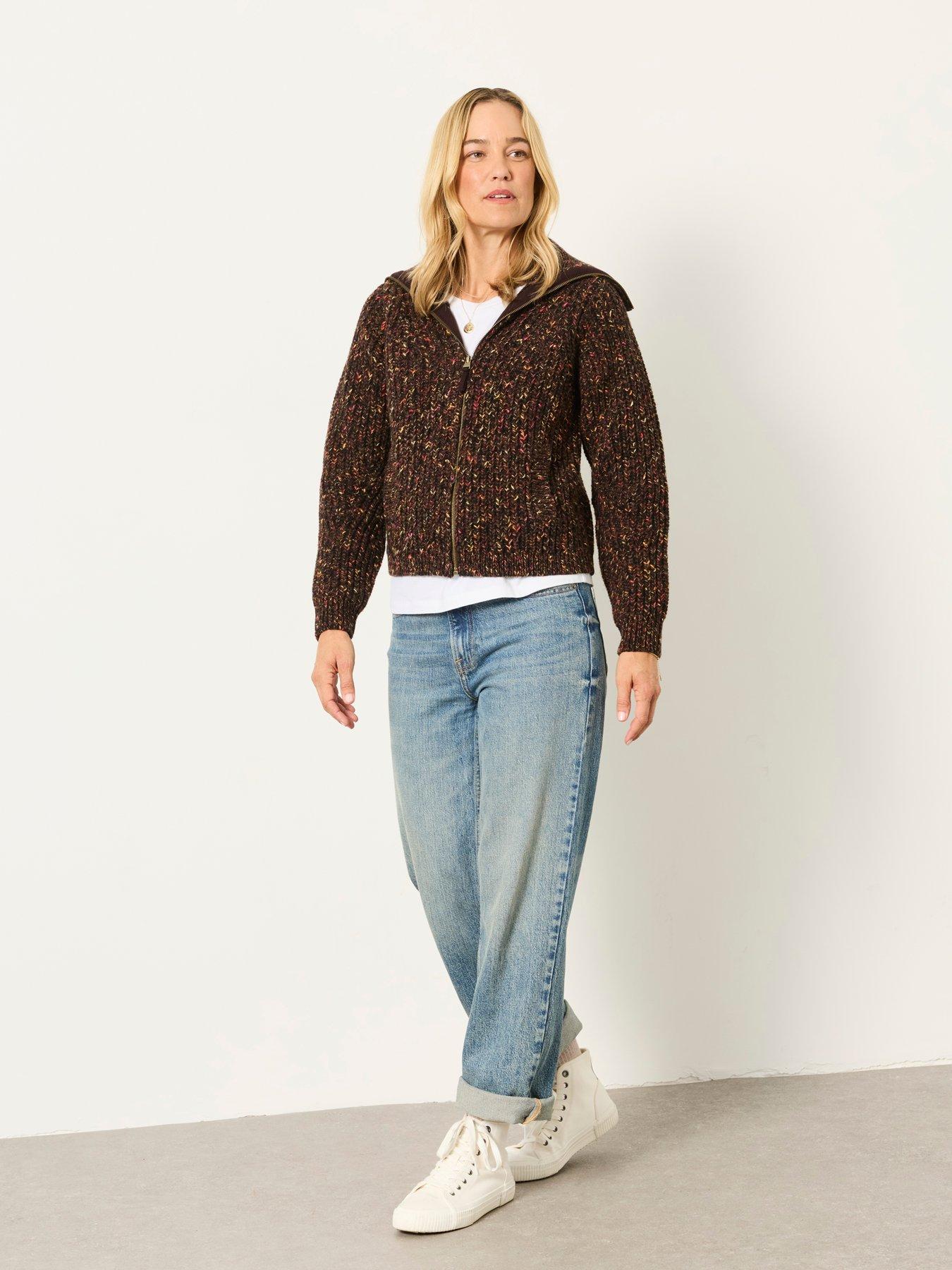 Image 3 of 6 of FatFace Copper Fleck Cardi - Brown