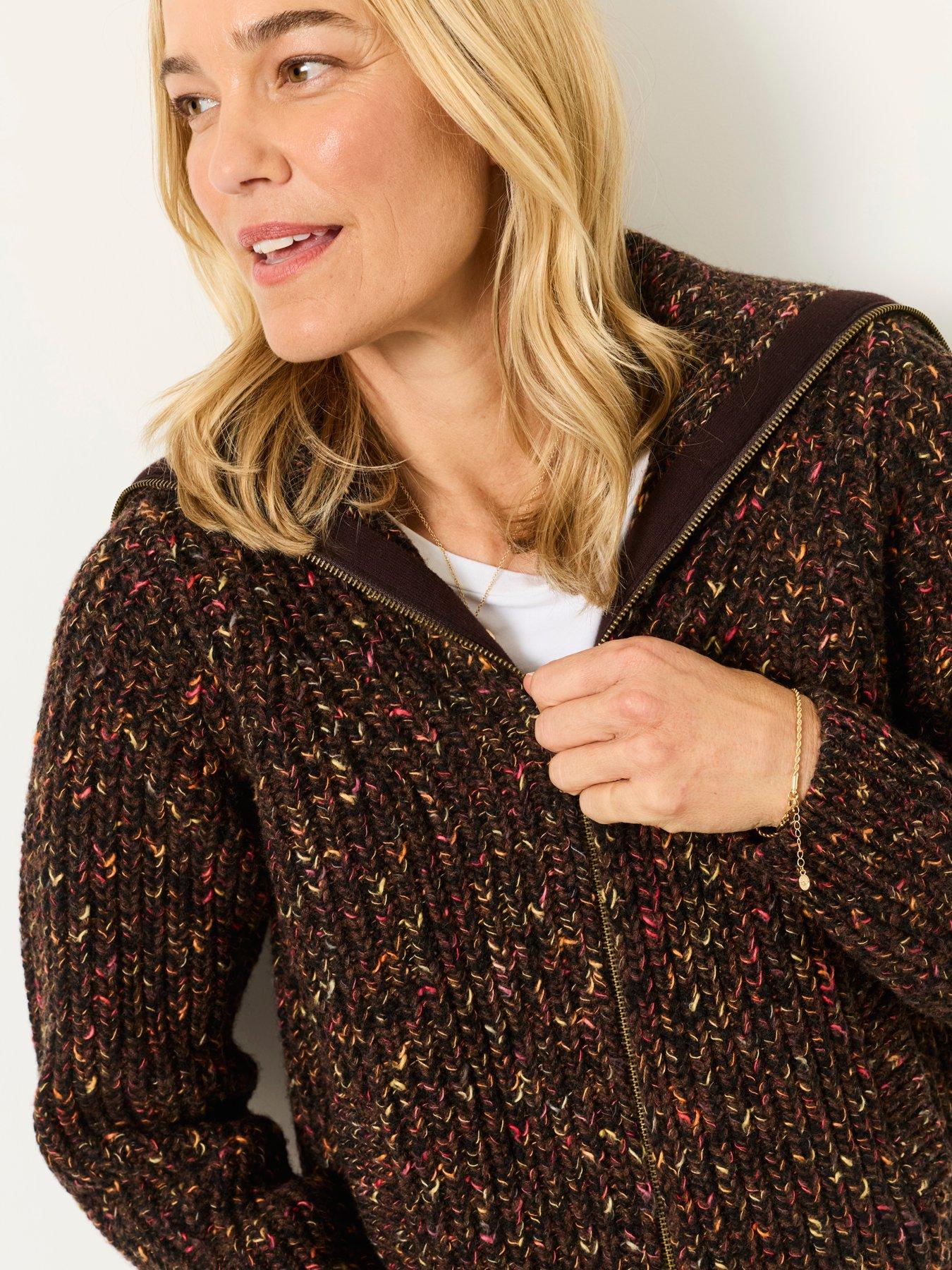 Image 5 of 6 of FatFace Copper Fleck Cardi - Brown