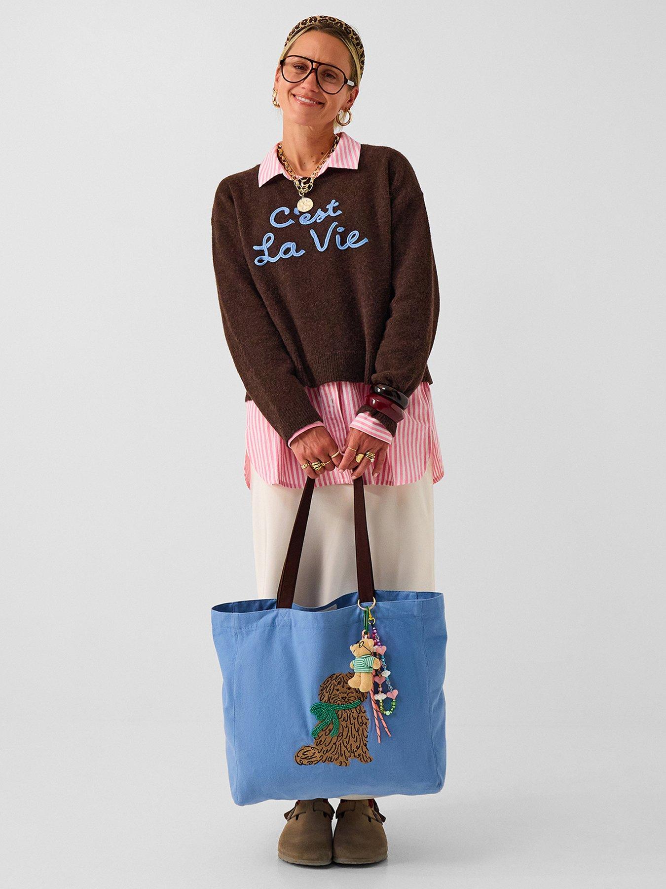 Monsoon Dog Shopper Tote Bag - Blue