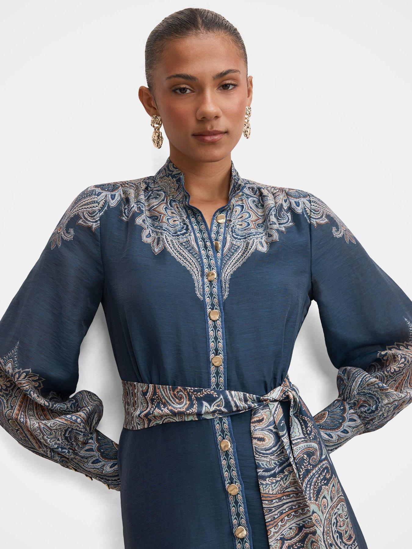 Image 3 of 5 of Forever New Lucena Button Front Midi - Blue