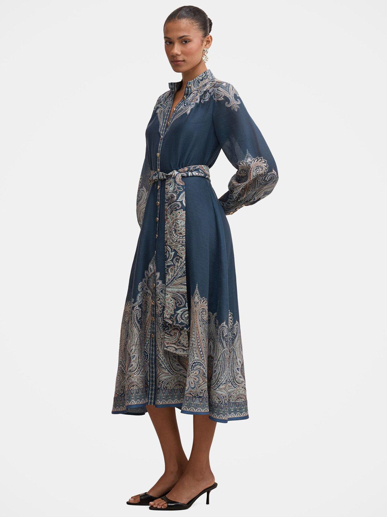 Image 4 of 5 of Forever New Lucena Button Front Midi - Blue
