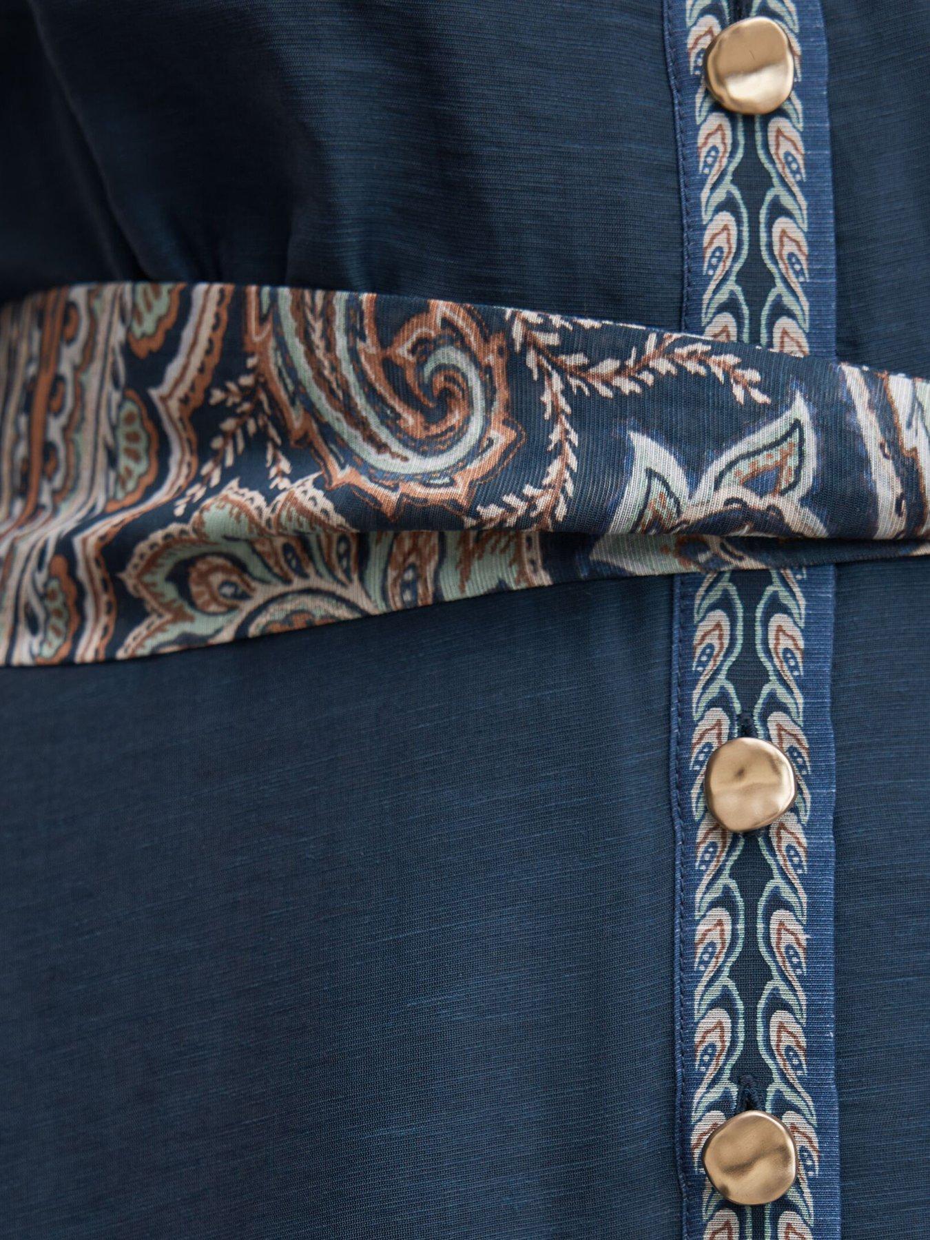 Image 5 of 5 of Forever New Lucena Button Front Midi - Blue