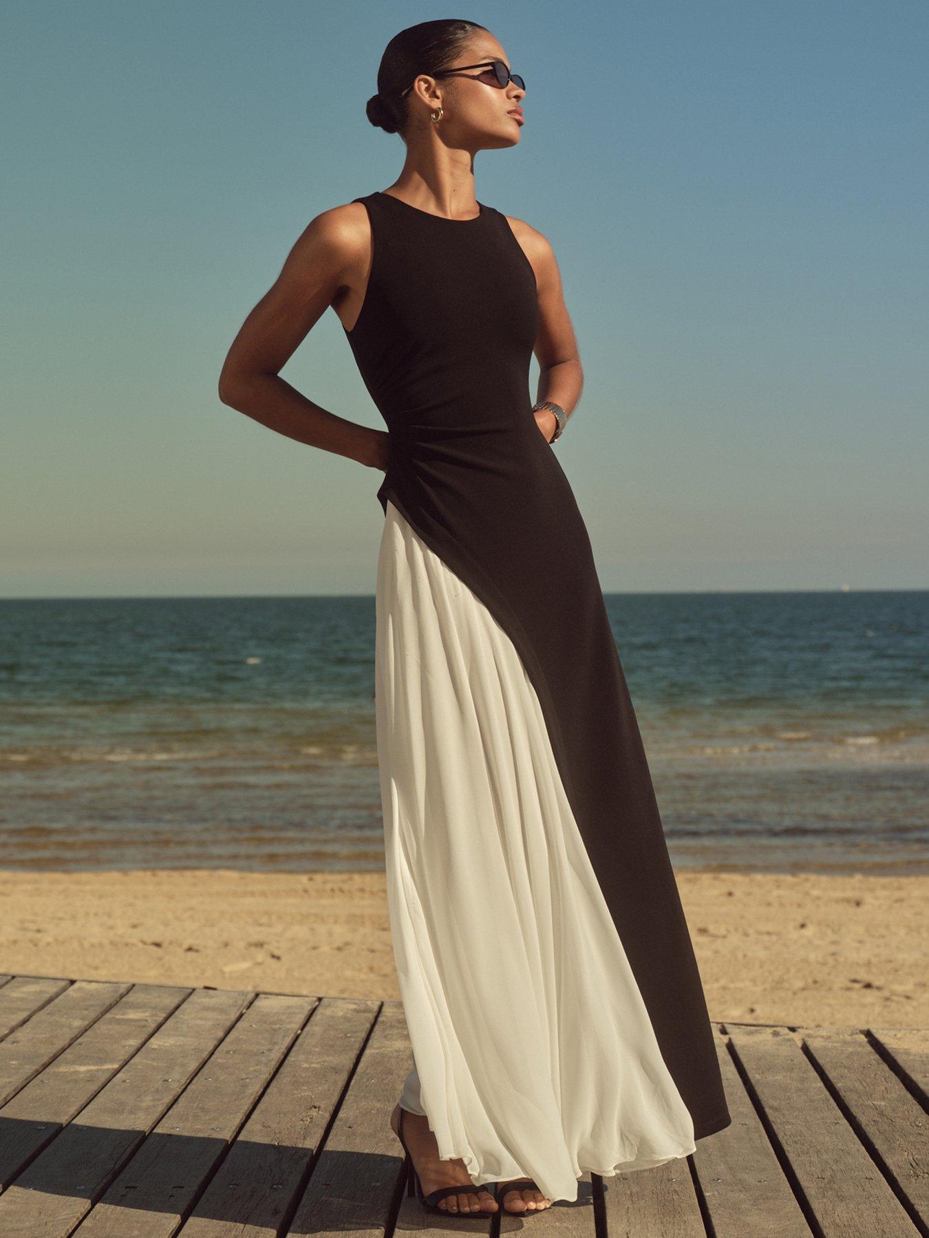 Forever New Candace Contrast Panel Sleeveless Maxi Dress - Multi