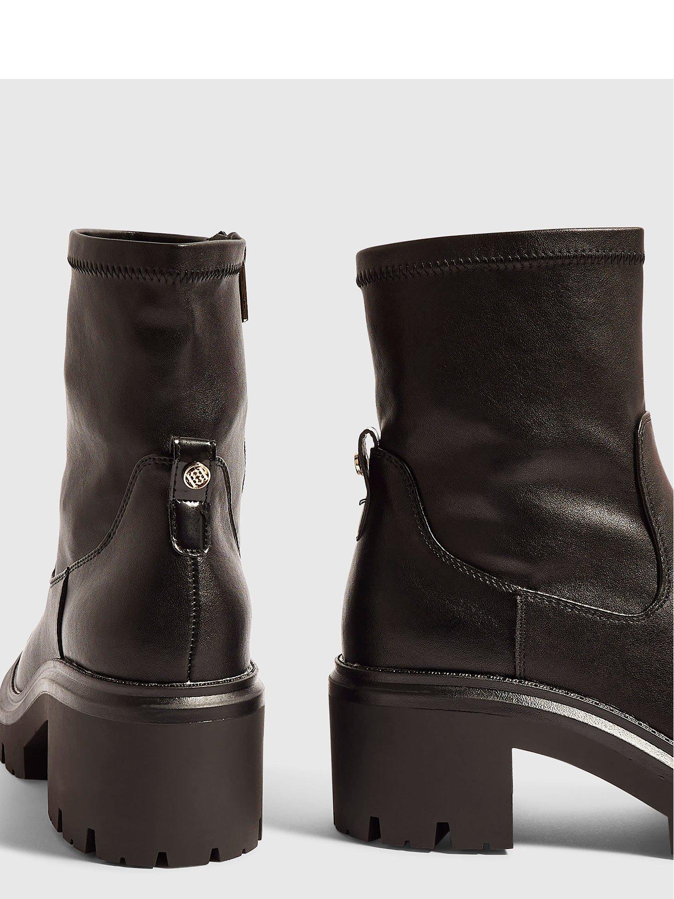 Image 5 of 5 of River Island Womens Chunky Cleated Zip Chelsea Boots - Black