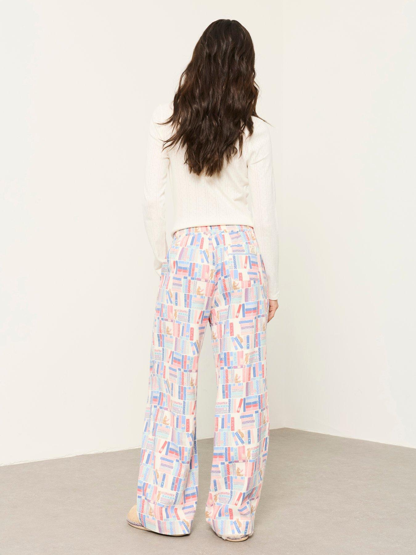 Image 2 of 7 of FatFace Women's Lola Books Wide Leg Pyjama Bottoms - Multi