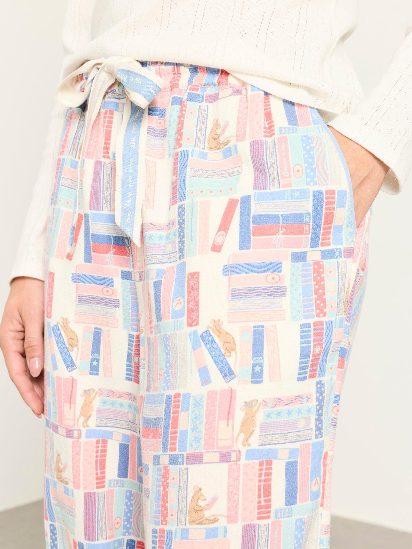 Image 5 of 7 of FatFace Women's Lola Books Wide Leg Pyjama Bottoms - Multi