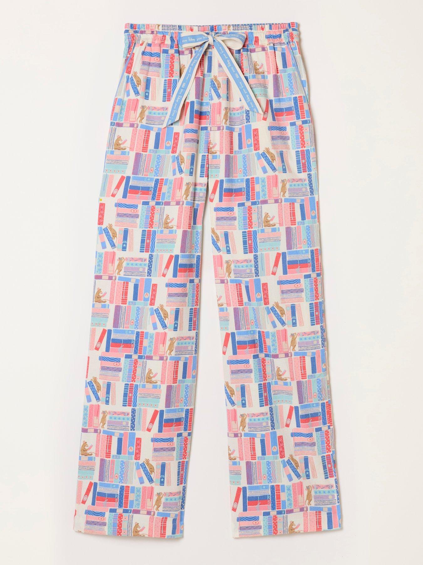 Image 7 of 7 of FatFace Women's Lola Books Wide Leg Pyjama Bottoms - Multi