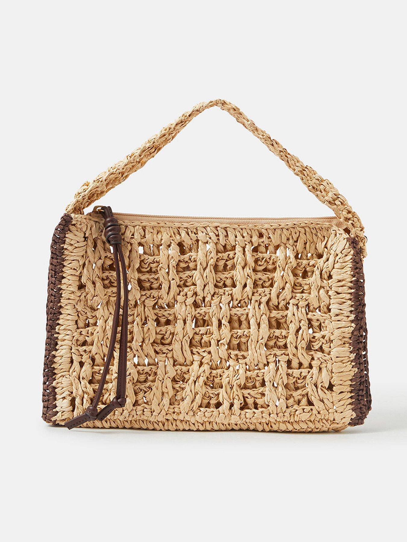 Accessorize Woven Shoulder Bag - Cream