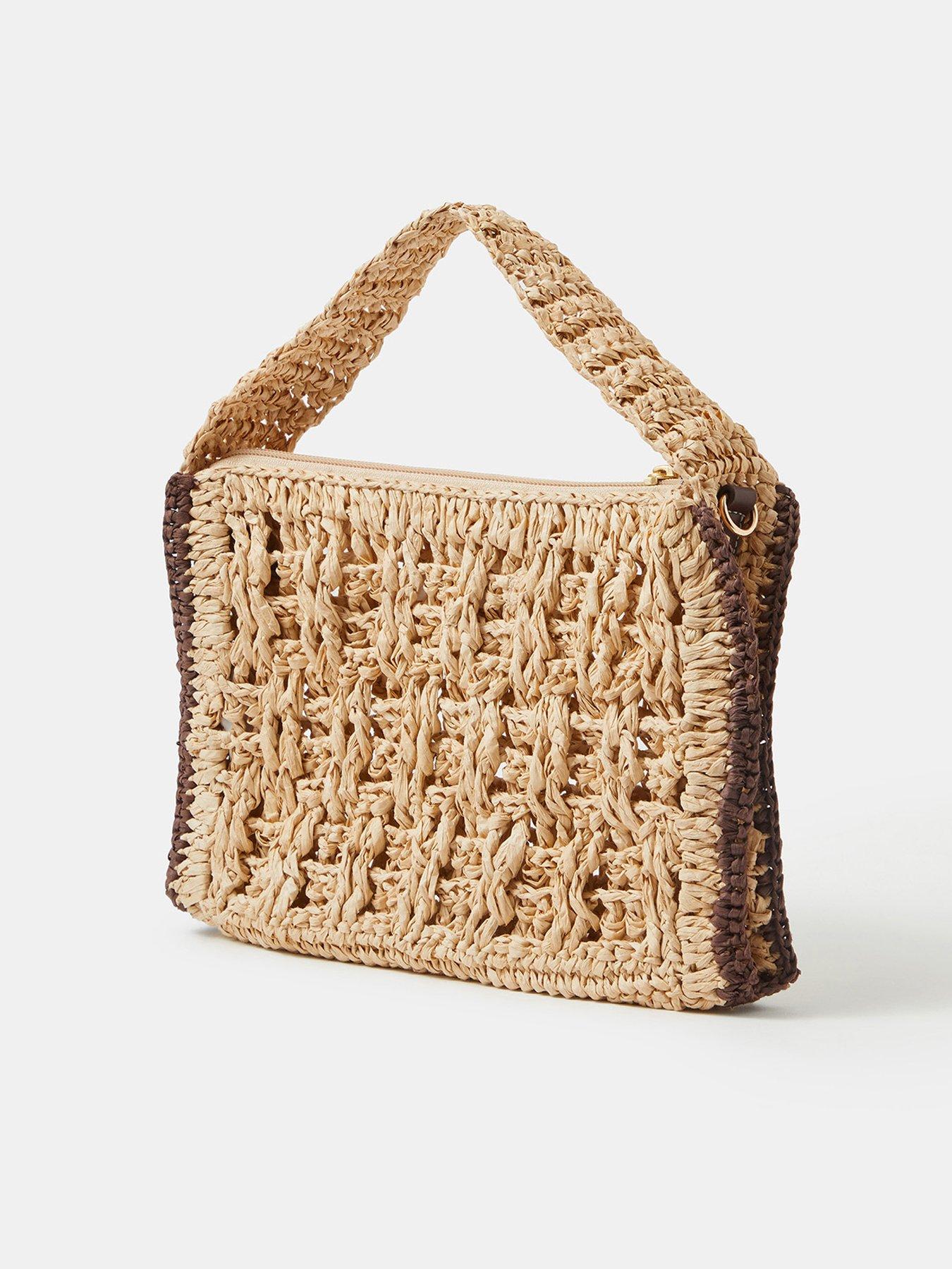 Image 2 of 4 of Accessorize Woven Shoulder Bag - Cream