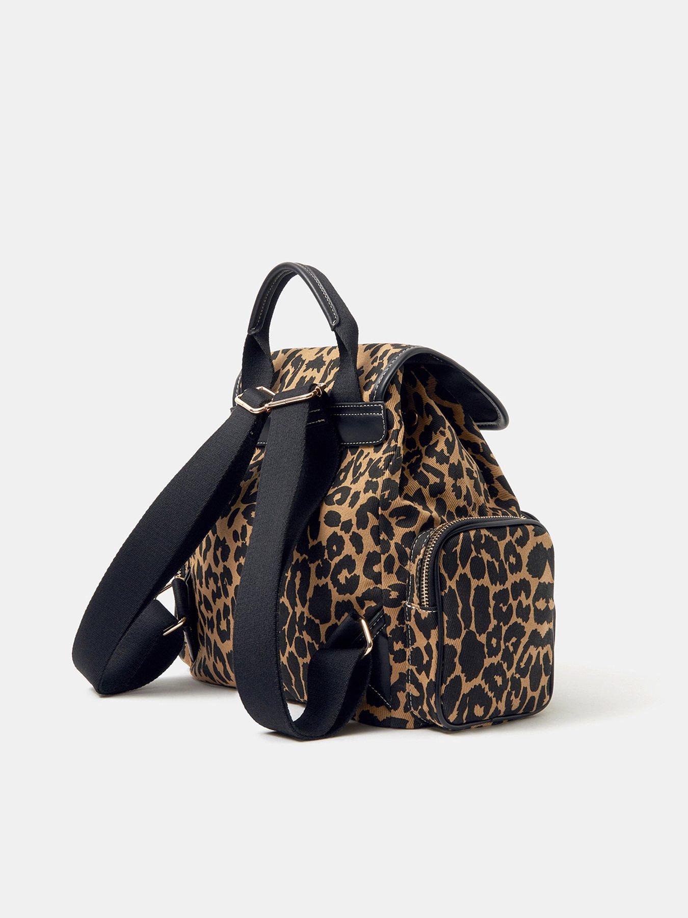 Image 3 of 5 of Accessorize Animal Print Backpack - Brown