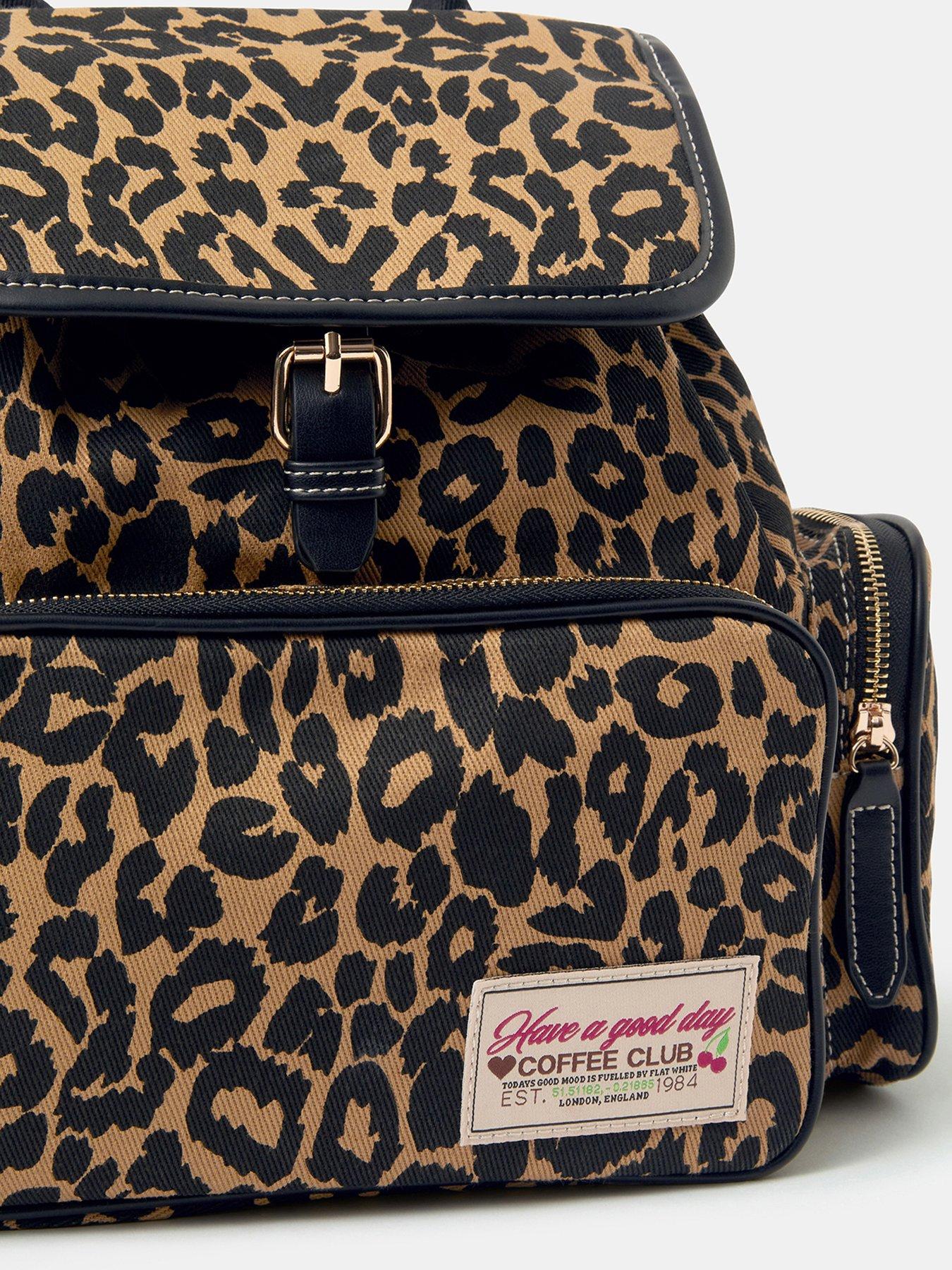 Image 4 of 5 of Accessorize Animal Print Backpack - Brown