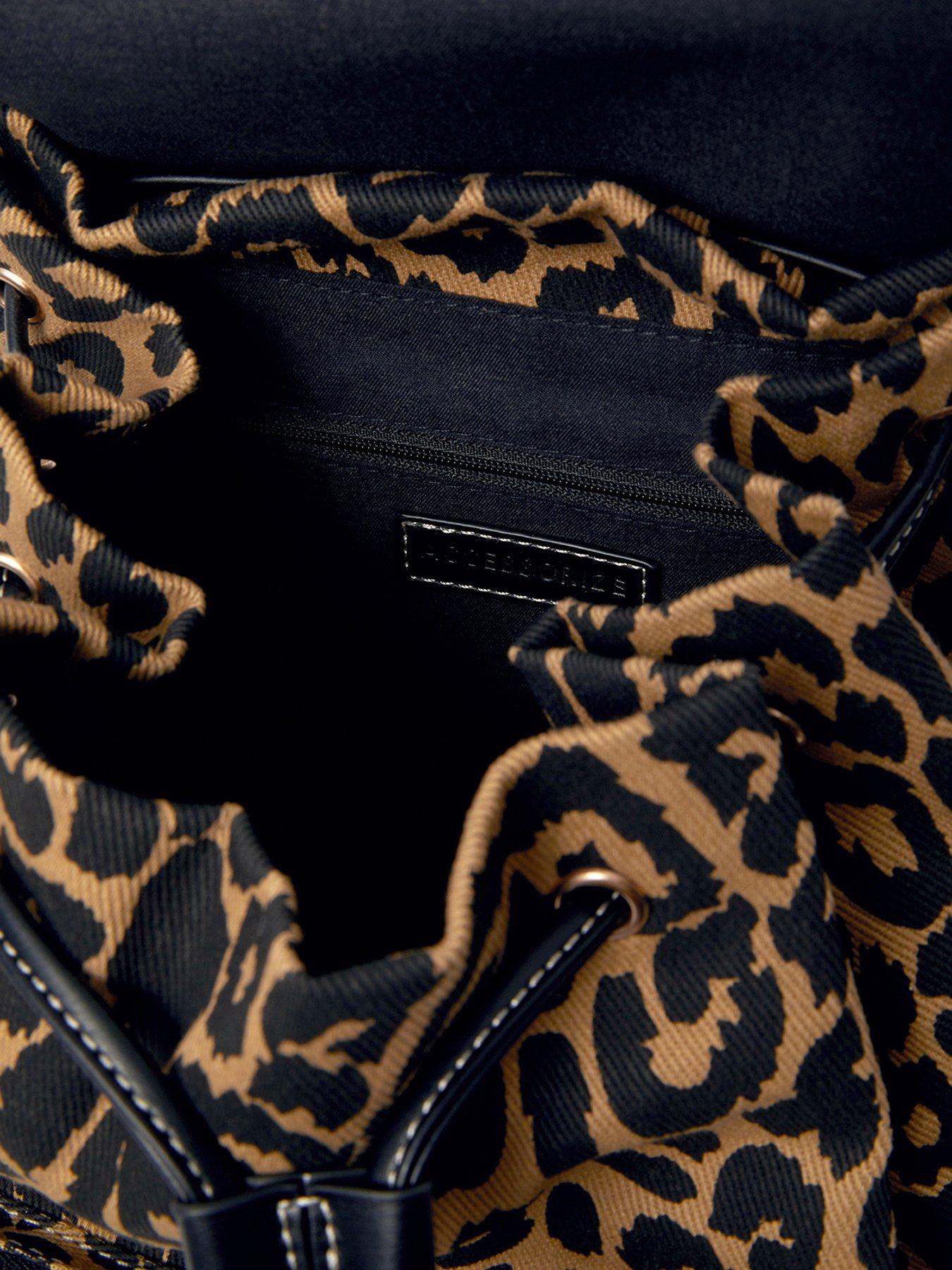Image 5 of 5 of Accessorize Animal Print Backpack - Brown