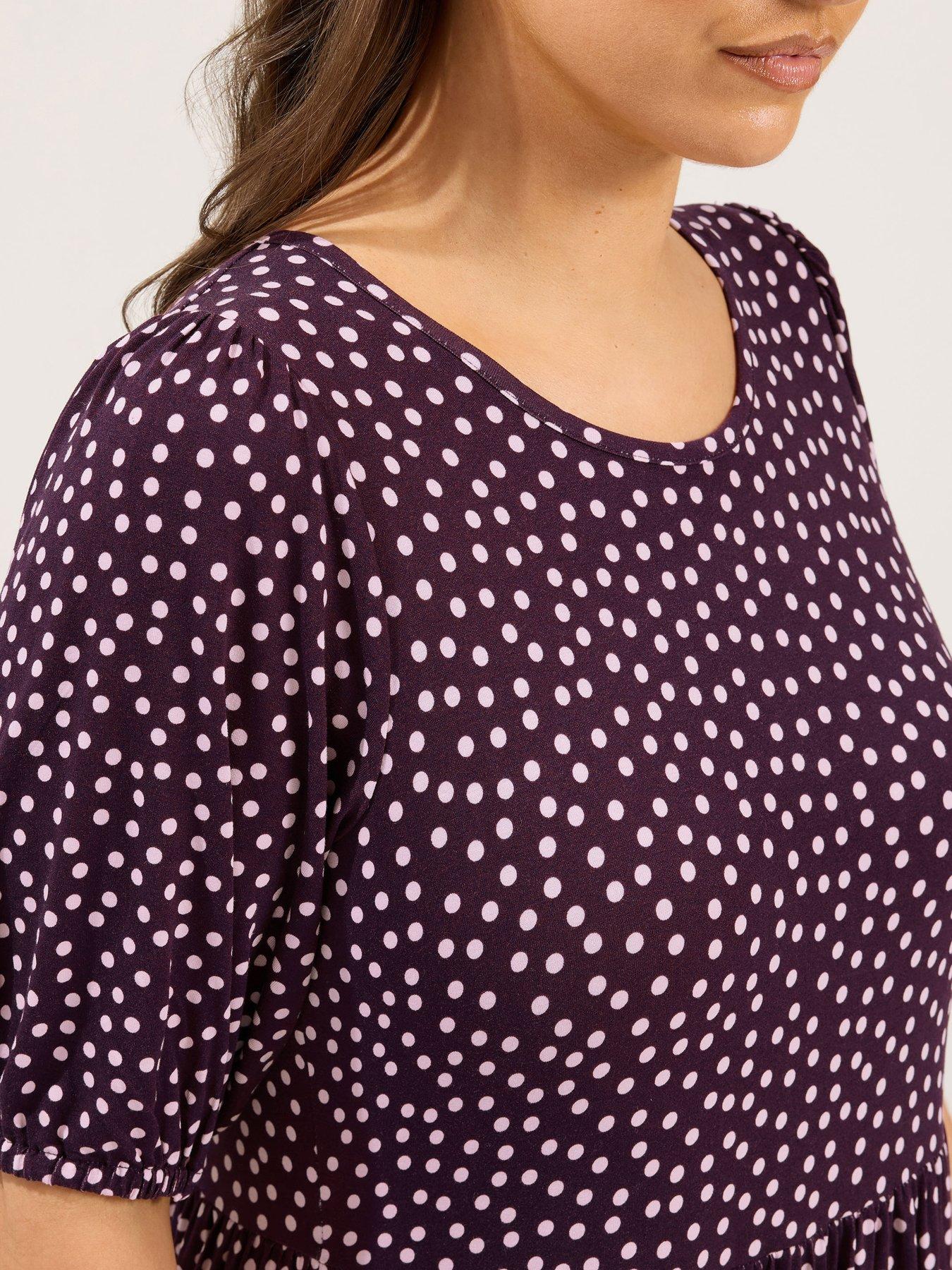 Image 4 of 4 of Yours Curve Short Sleeve Midi Dress - Brown