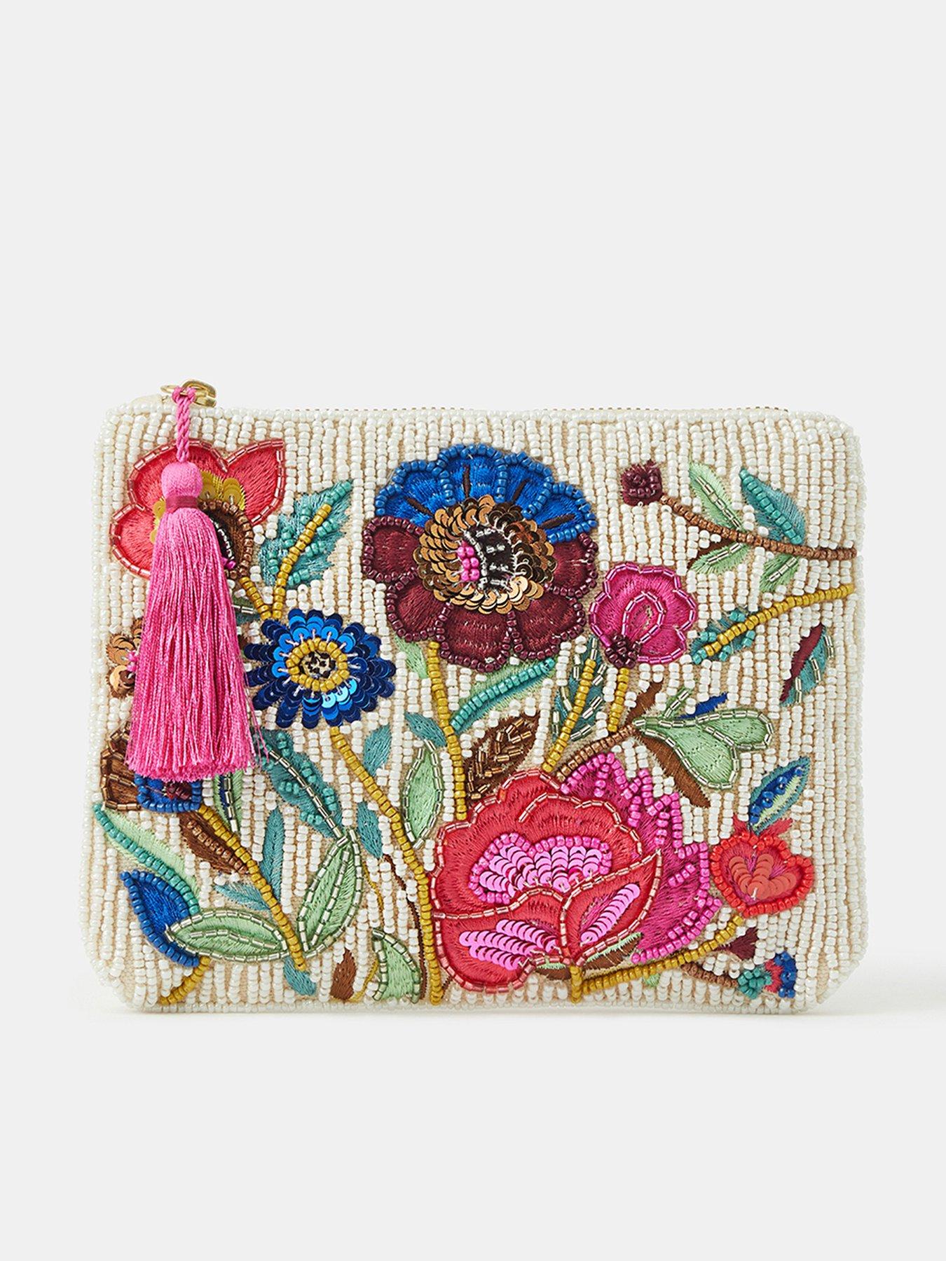 Accessorize Women's Floral Embellished Zip Pouch - Multi