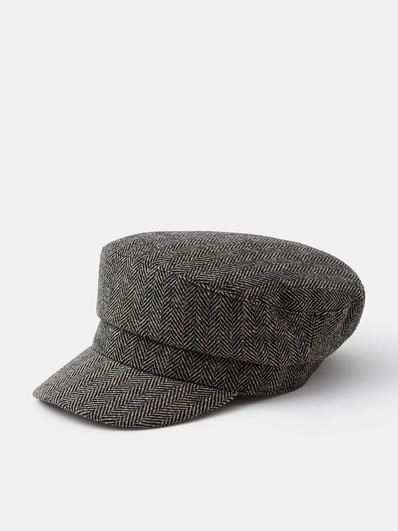 Accessorize Herringbone Baker Boy Cap - Grey