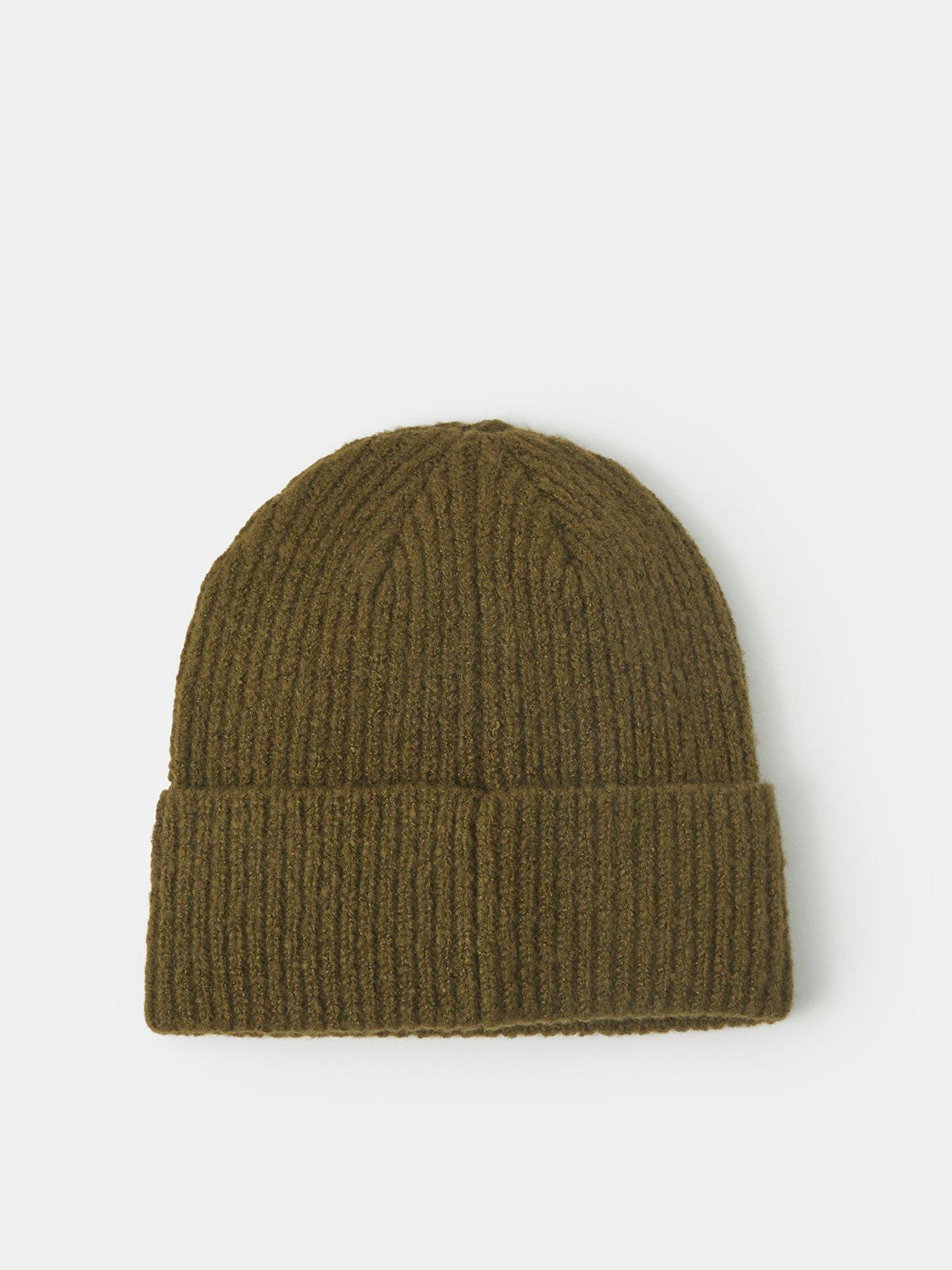 Image 3 of 4 of Accessorize Heart Embroidered Beanie Hat - Green