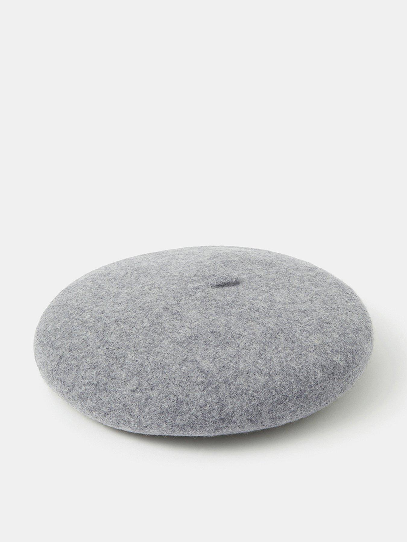 Image 1 of 4 of Accessorize Wool Beret Hat - Grey