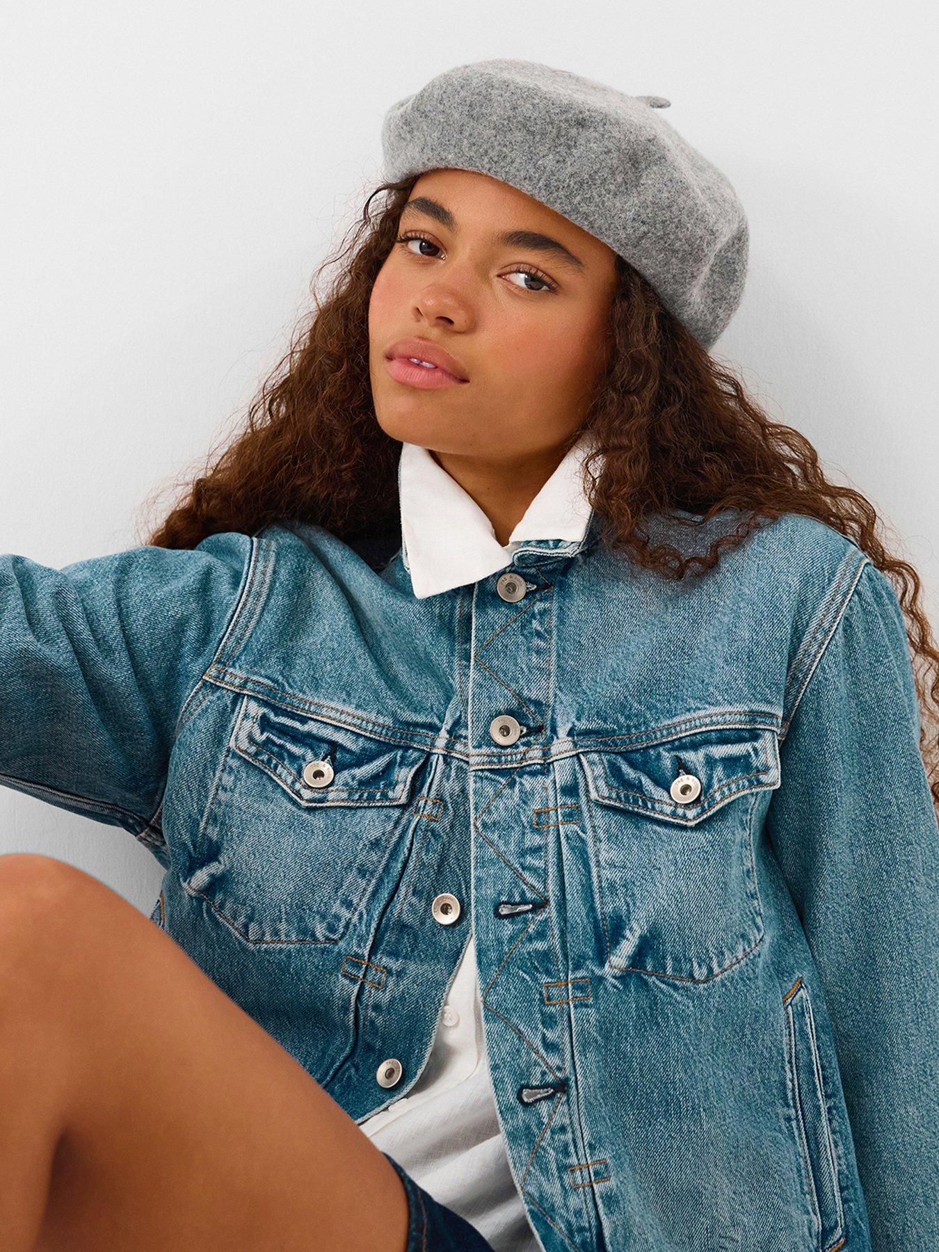 Image 2 of 4 of Accessorize Wool Beret Hat - Grey