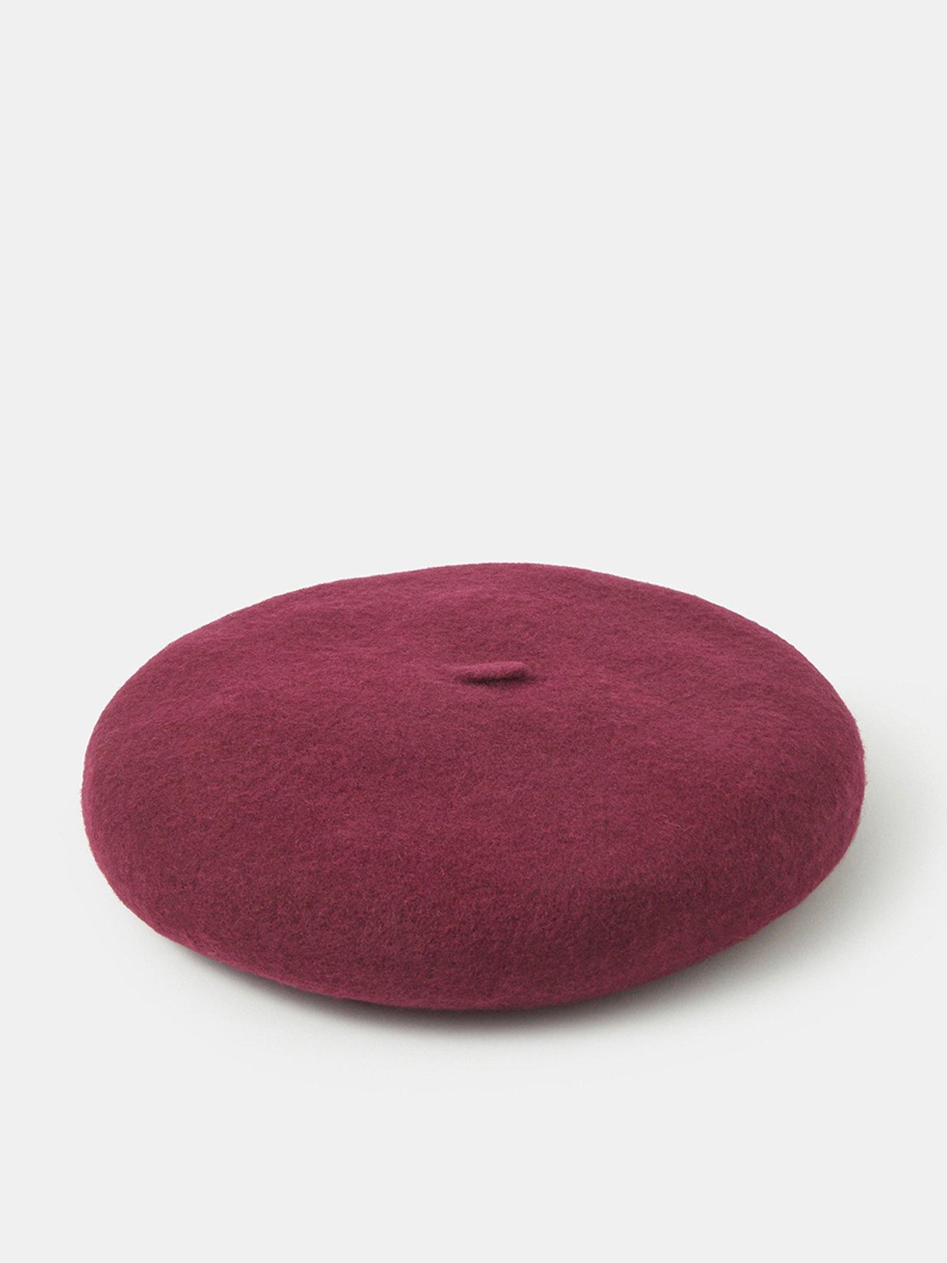 Image 1 of 4 of Accessorize Wool Beret Hat - Red