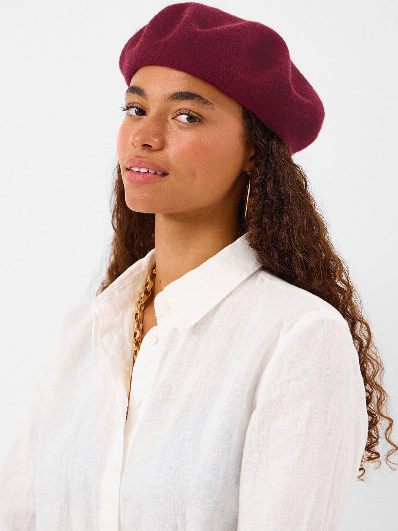 Image 2 of 4 of Accessorize Wool Beret Hat - Red
