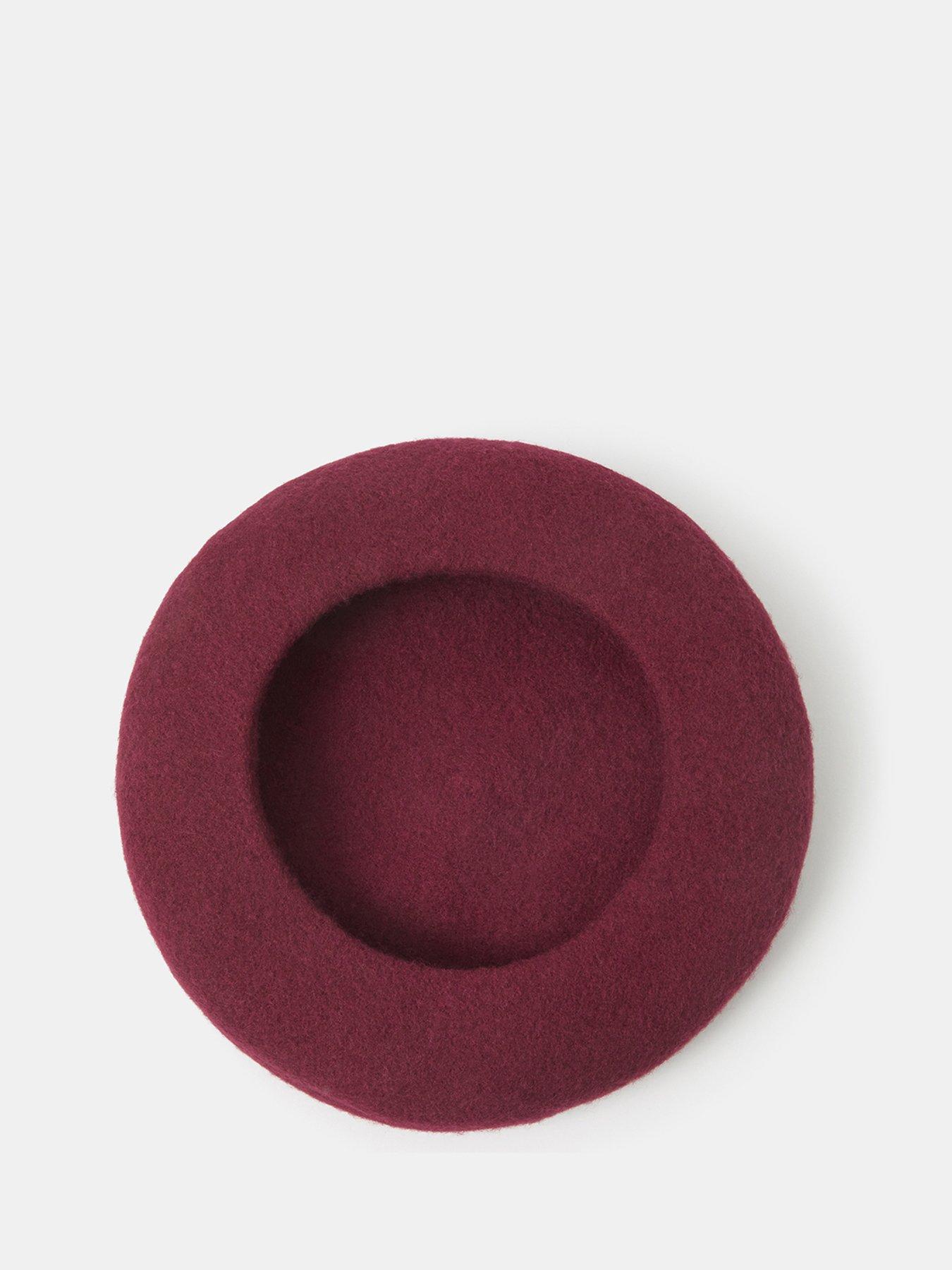 Image 3 of 4 of Accessorize Wool Beret Hat - Red