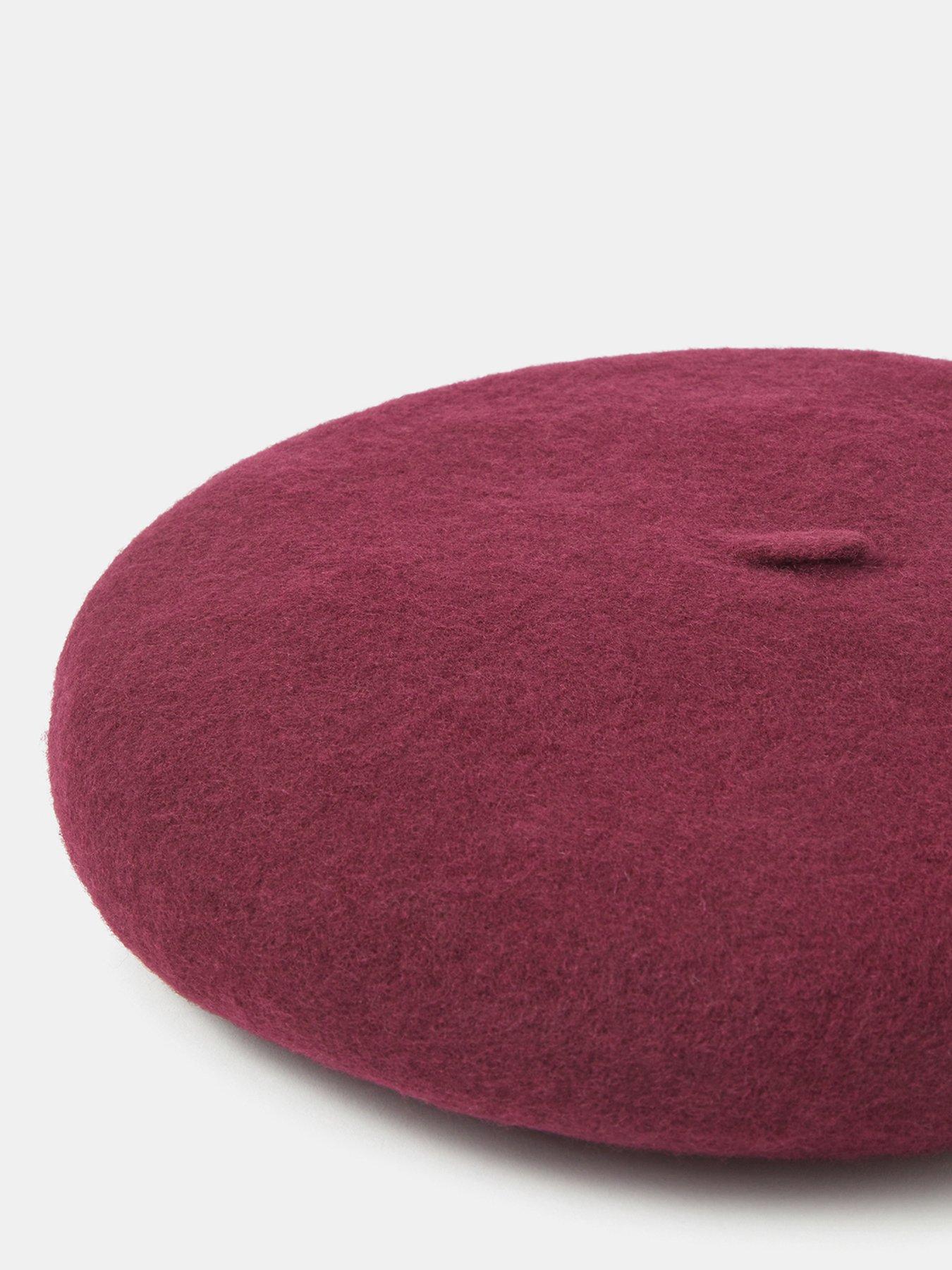 Image 4 of 4 of Accessorize Wool Beret Hat - Red