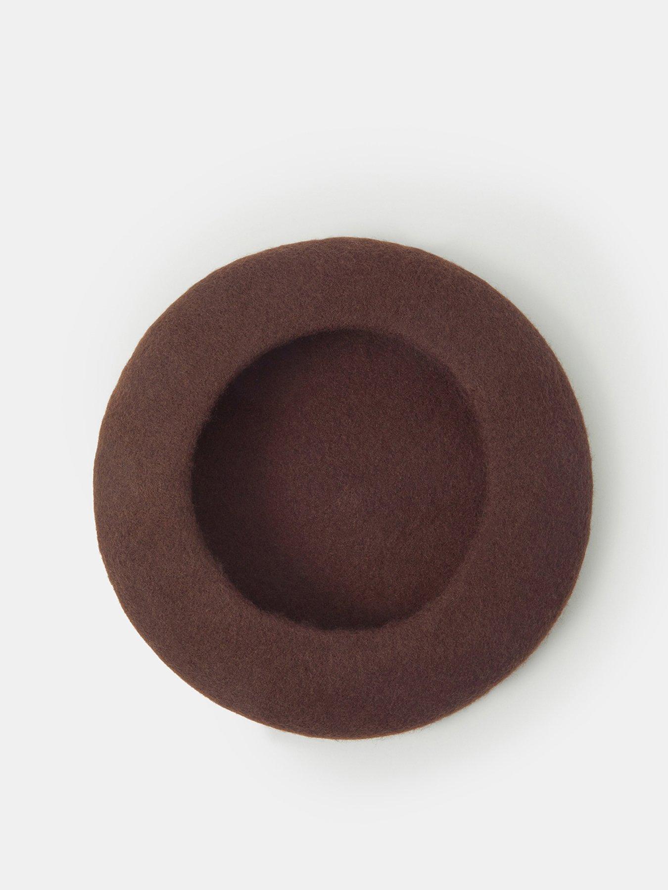 Image 3 of 4 of Accessorize Wool Beret Hat - Brown