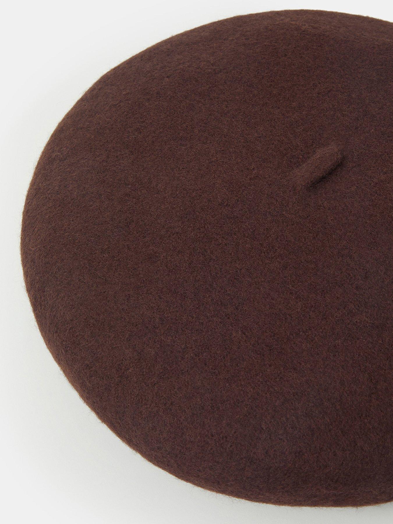 Image 4 of 4 of Accessorize Wool Beret Hat - Brown