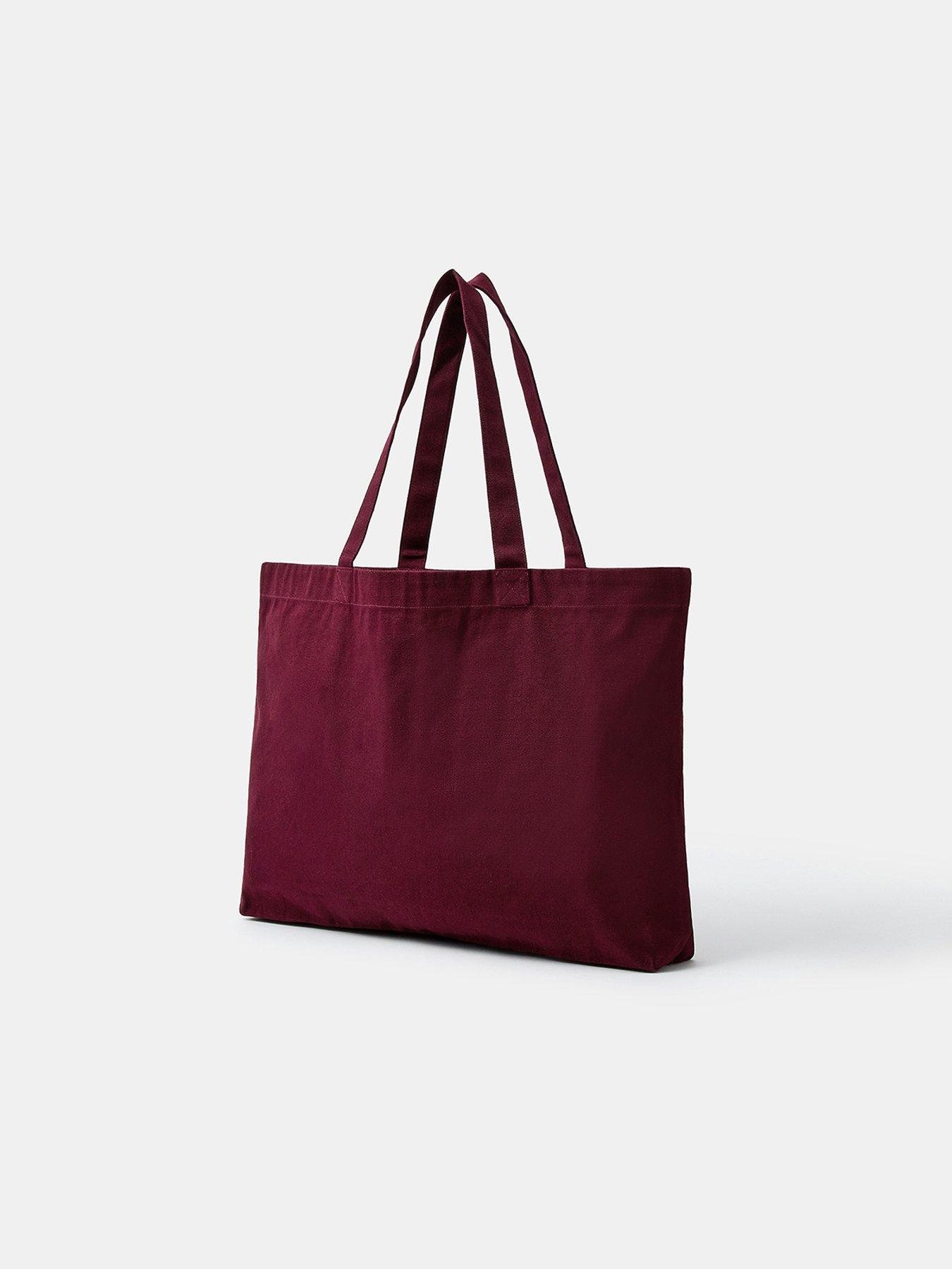 Image 3 of 5 of Accessorize Embroidered Floral Shopper Tote Bag - Red